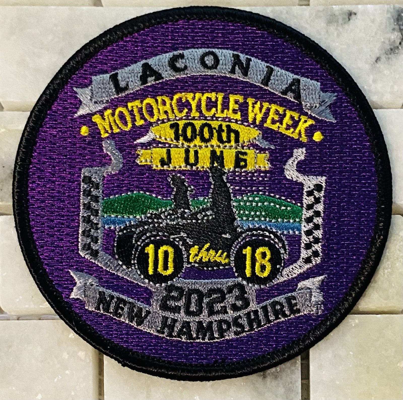 2023 Laconia Motorcycle Week Patch New Hampshire 100th June Bike Club NEW