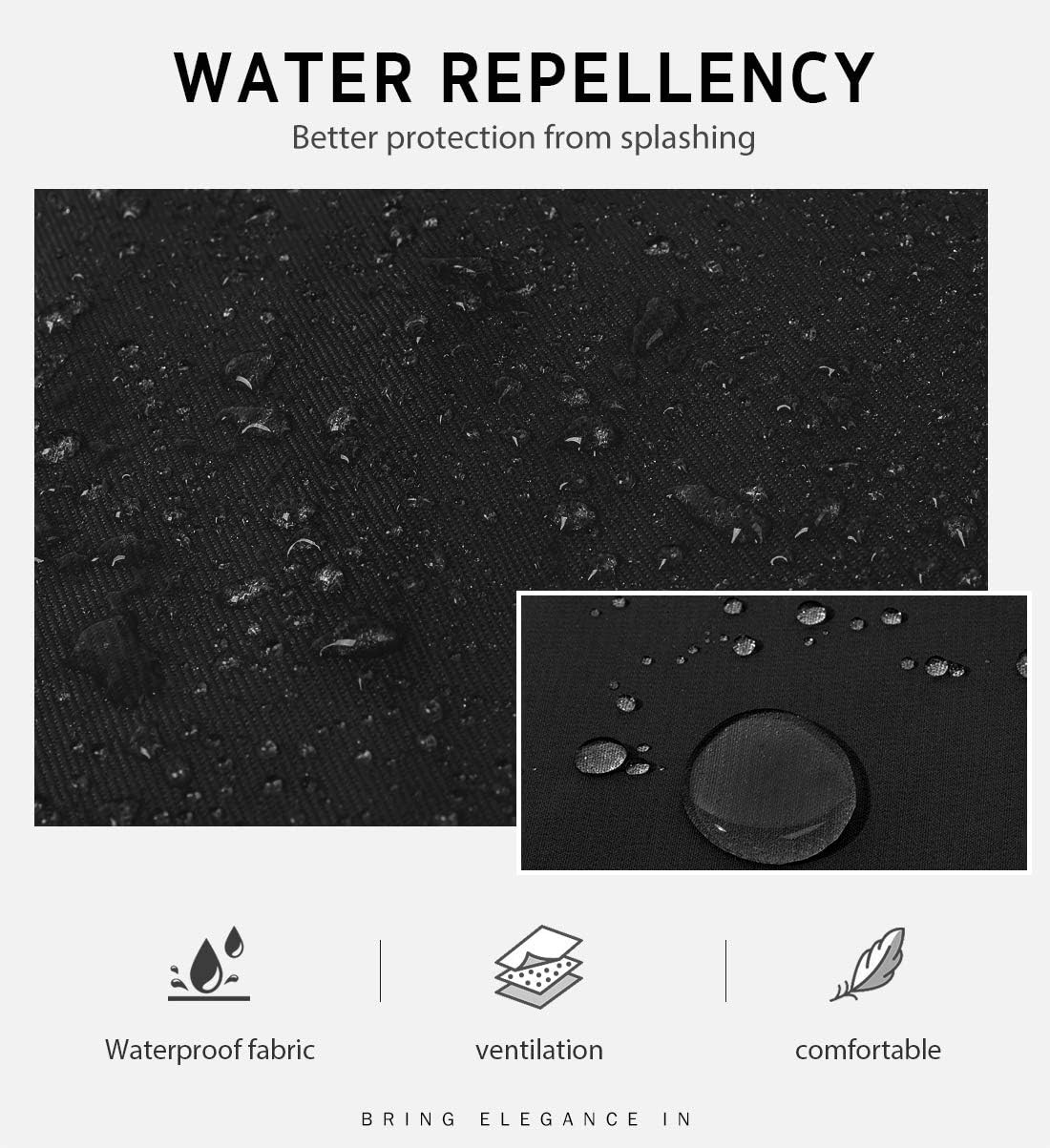 Syntus 2 Pack Adjustable Bib Apron Waterdrop Resistant with 2 Basic Black