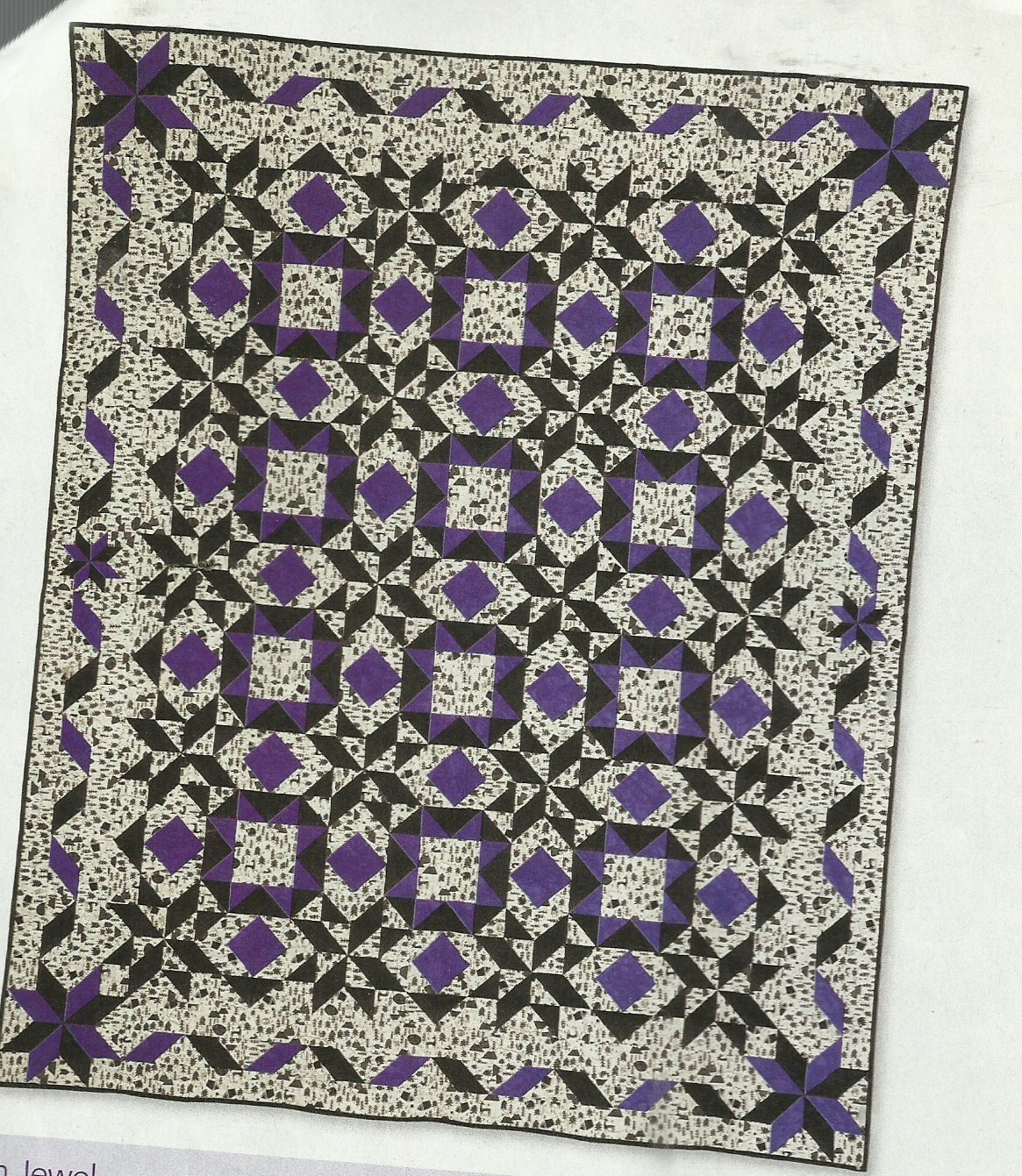 B0381 BLACK & WHITE + ONE QUILT PATTERN/INSTRUCTIONS