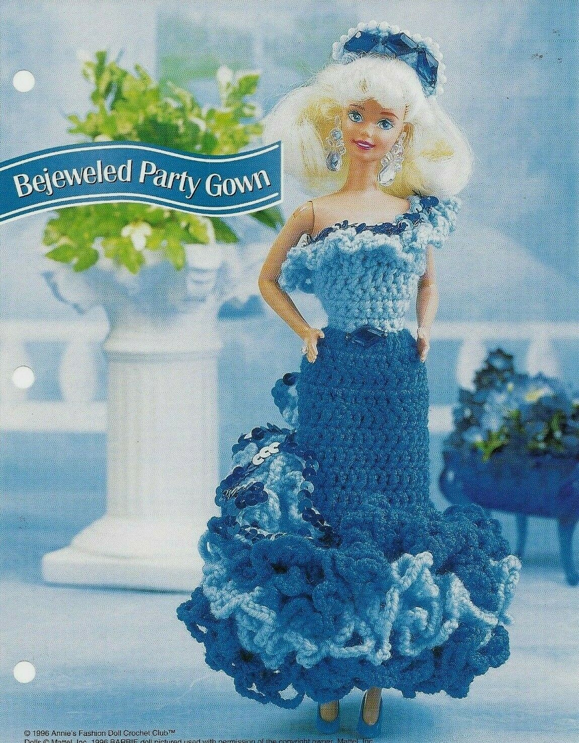NEW BEJEWELED PARTY GOWN DRESS FASHION DOLL ANNIE'S CROCHET PATTERN INSTRUCTIONS