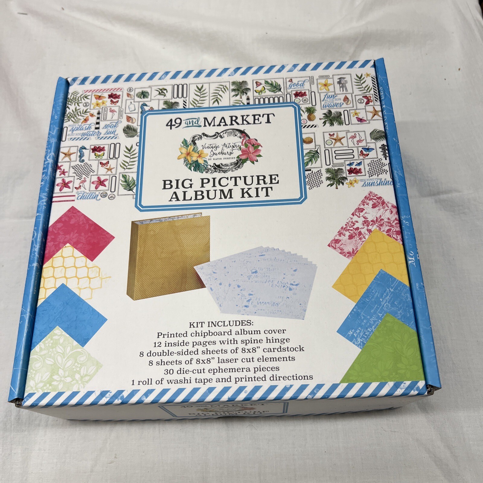 49 & Market NIP Vintage Artistry Sunburst Big Album Kit Scrapbook Kit 8x8 Album