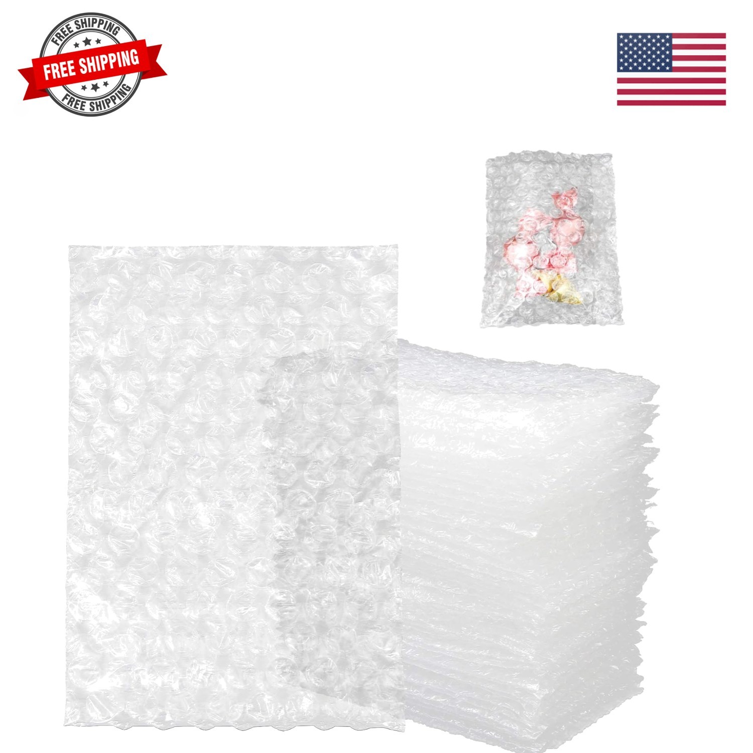 200 Pack 4x6 Inch Bubble Cushion Wrap Bags for Shipping Packing Small Clear B...