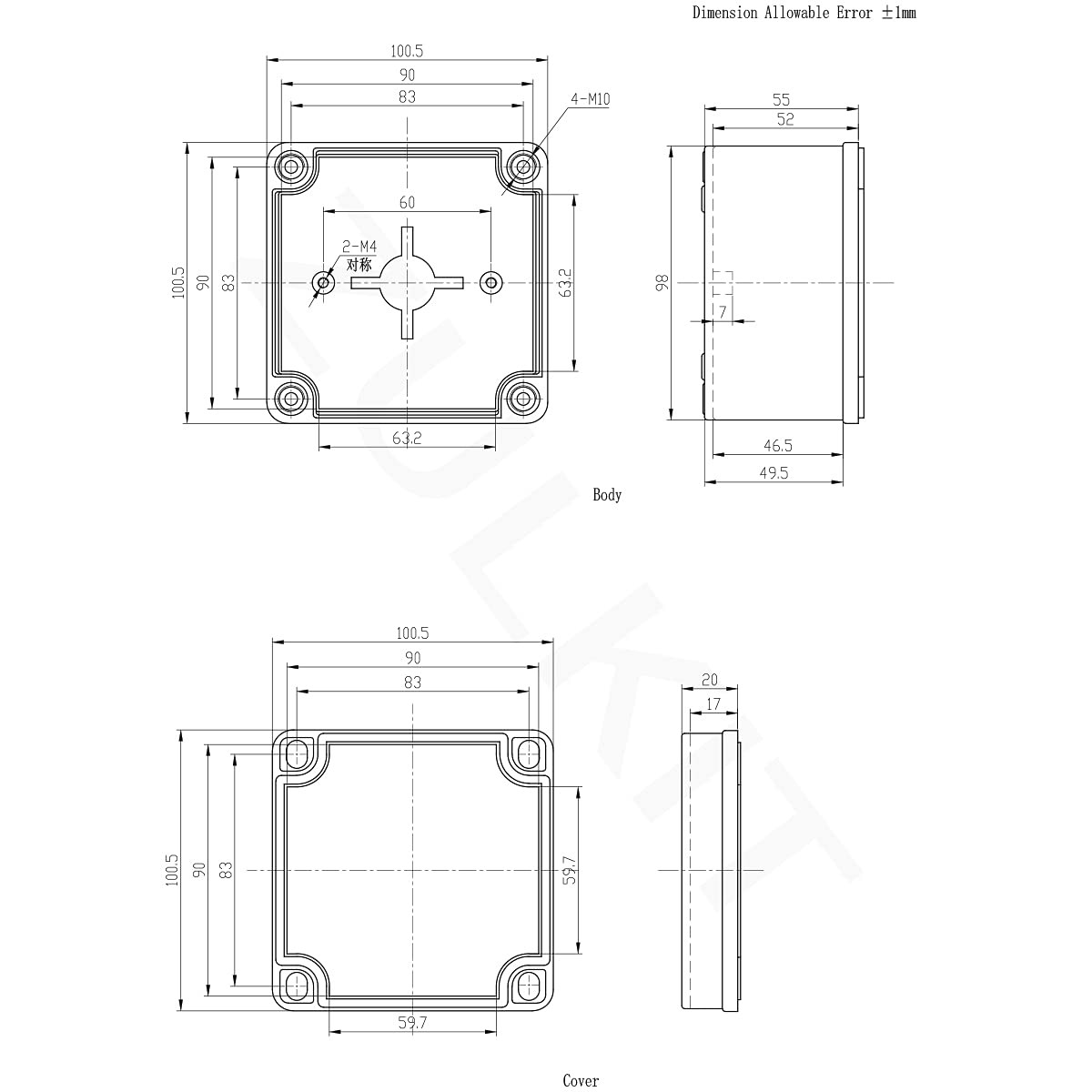 Project Box IP67 Waterproof Junction Box ABS Plastic Grey Electrical Boxes