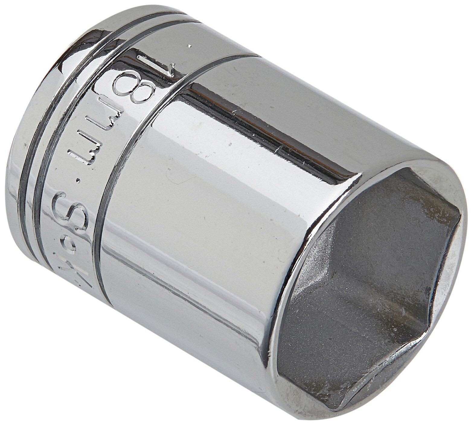 SK Tools USA 3/8-inch Drive - 18mm - Standard 6-Point Chrome Socket - 318S