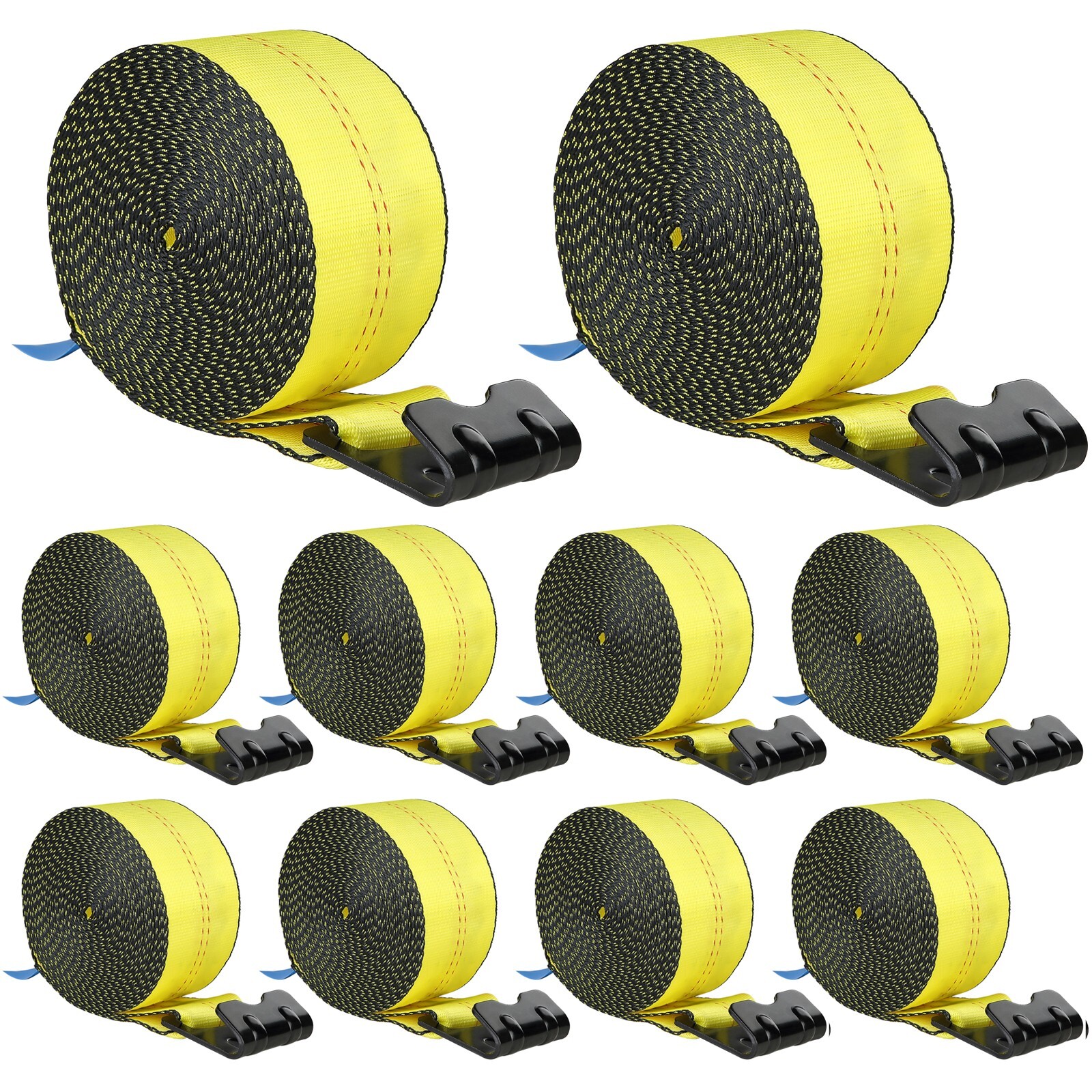 Uimoso Truck Straps 4"x 30' Winch Straps with Flat Hook for Towing 10 Pack
