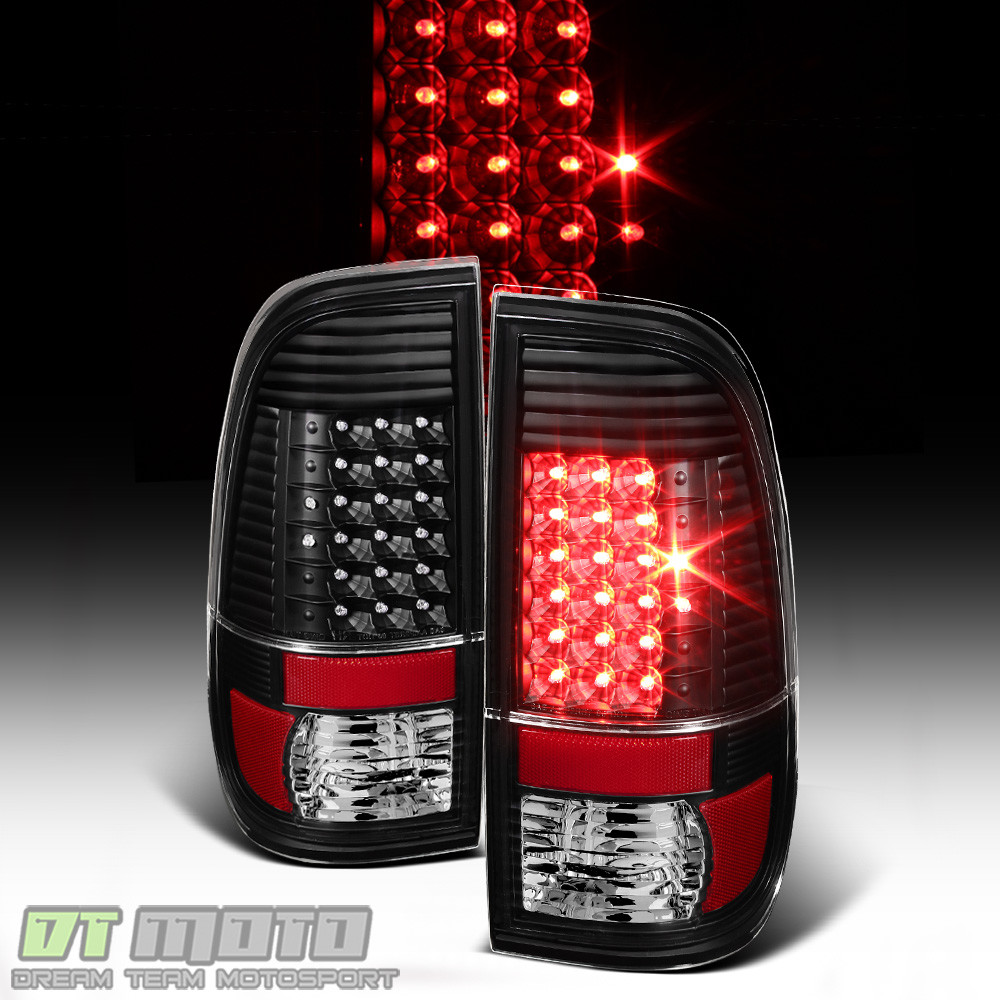 Black 2008-2016 Ford F250 F350 F450 SuperDuty LED Tail Lights Brake Lamps
