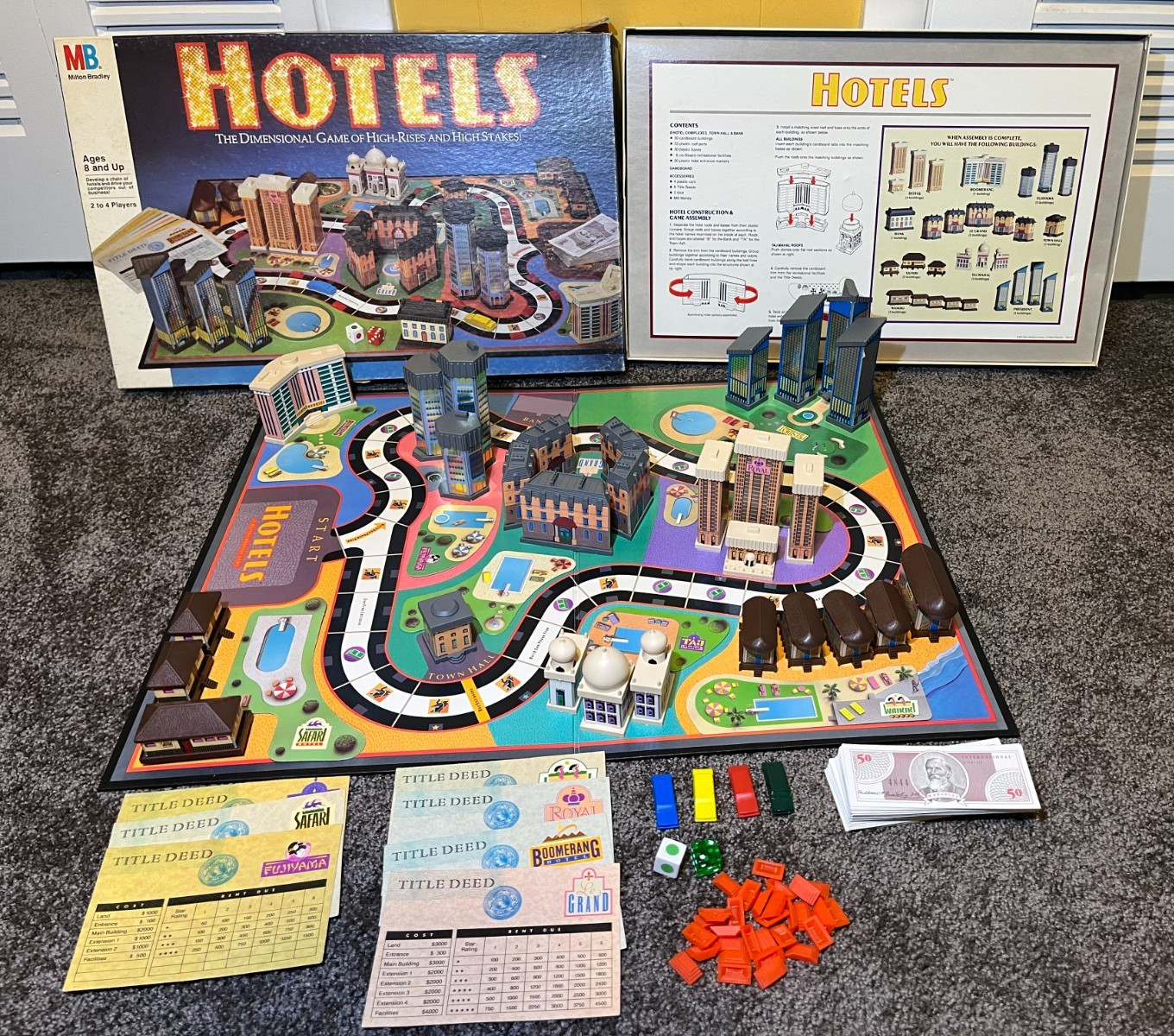 HOTELS Board Game, Milton Bradley, 1987, Replacement Pieces YOU PICK & CHOOSE