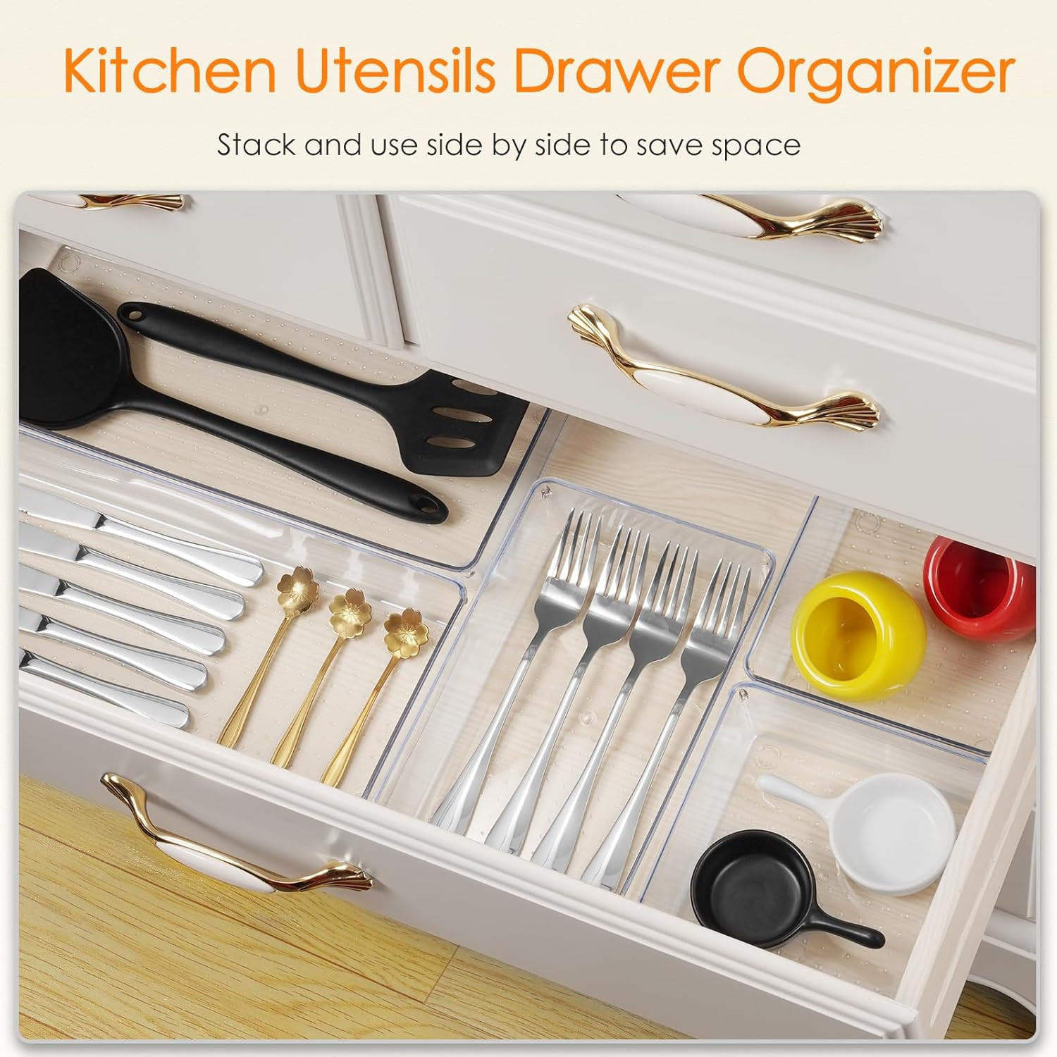 New Drawer Organizer 10 Pack Large Clear Plastic Set 3 Size Versatile Bathroom