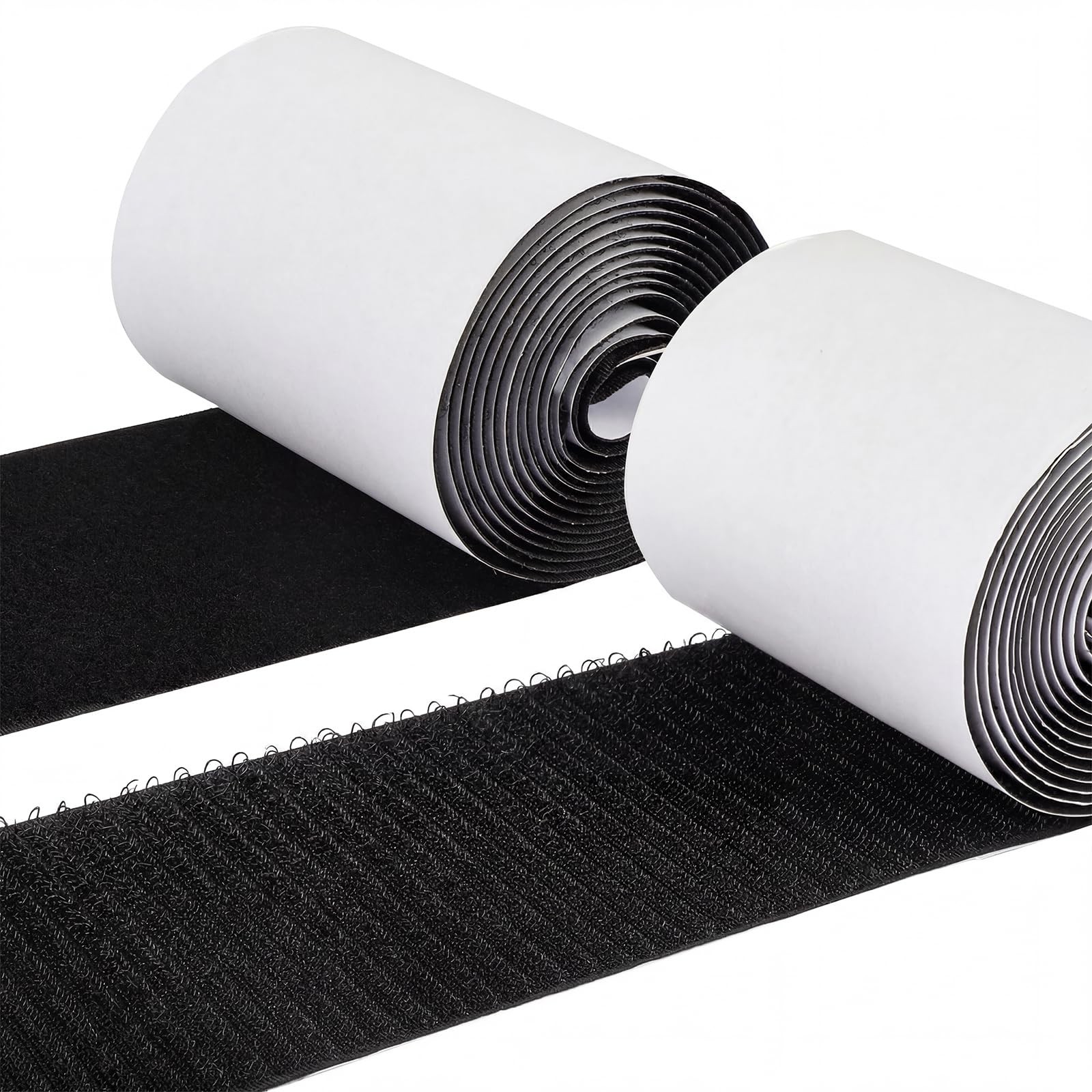Heavy Duty 4" x 9' Hook and Loop Tape Strips for Home, Office, and Crafts