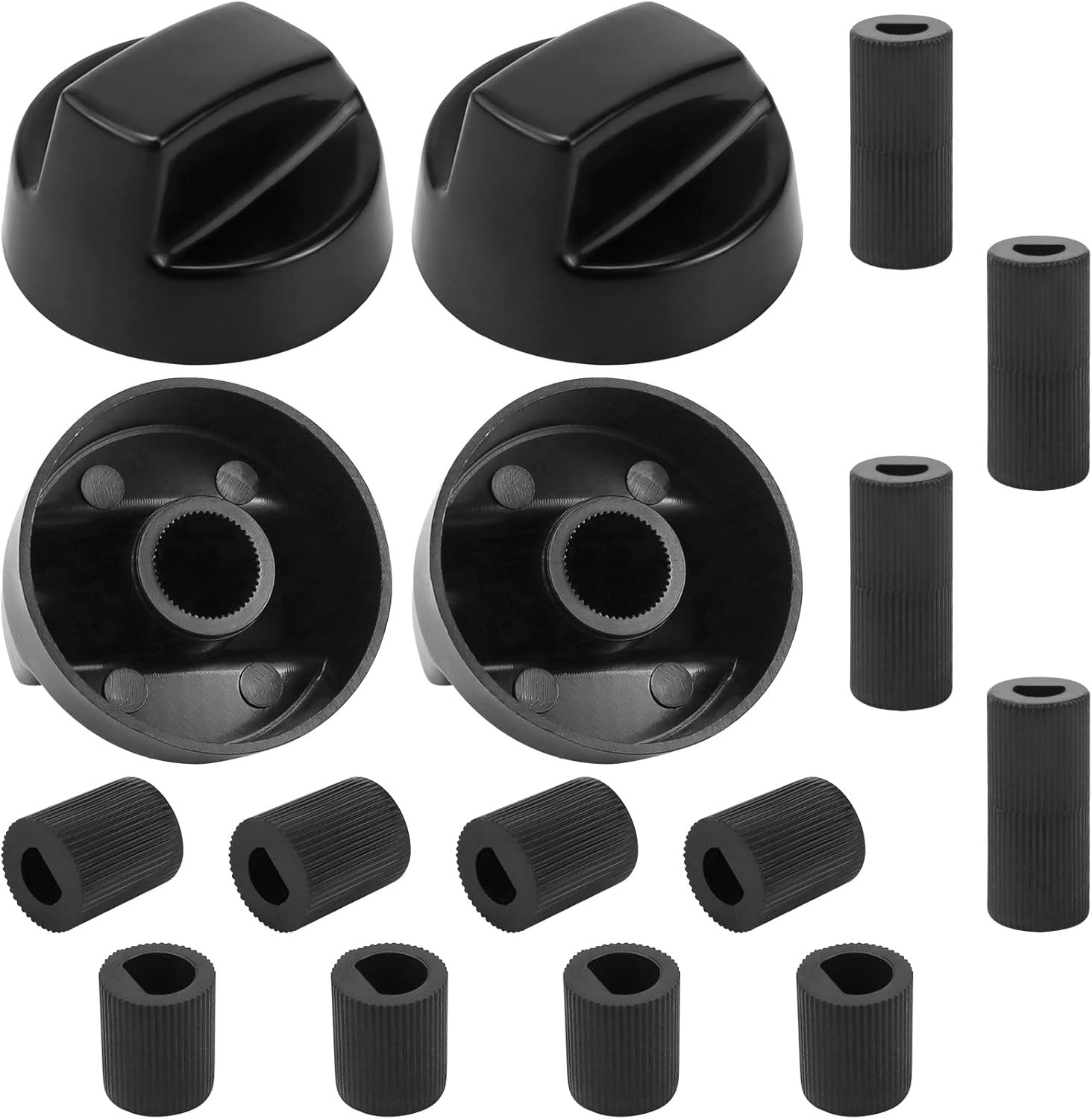 4 Pack Perillas de control universales con 12 adaptadores para estufa de horno