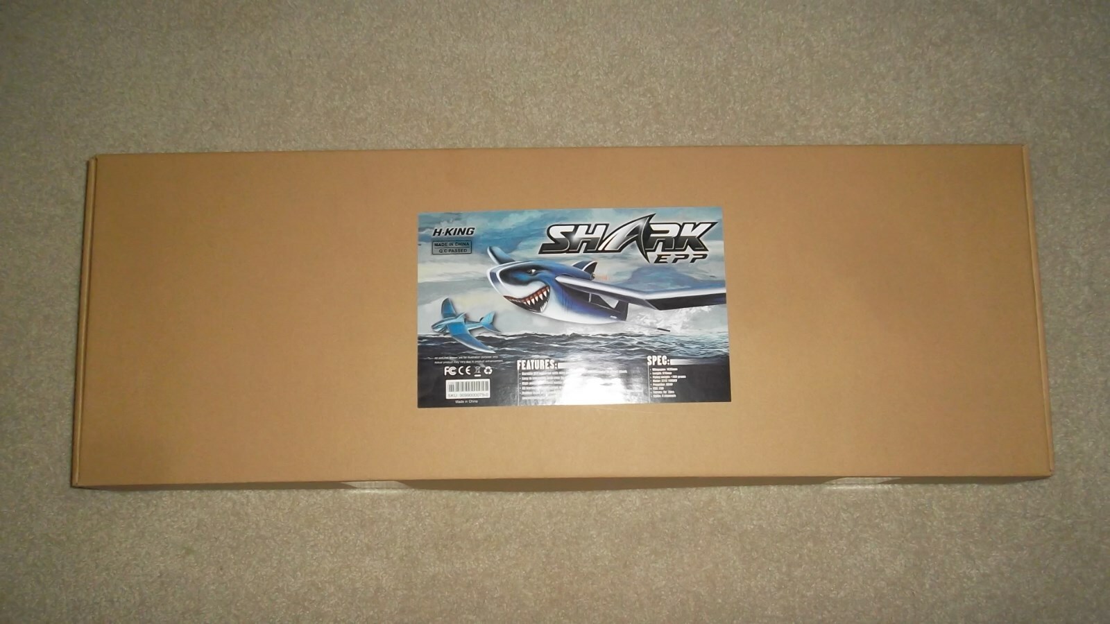 Shark Remote Control Glider Plane EPP 56" Wingspan RC Brand New in the Box Kit