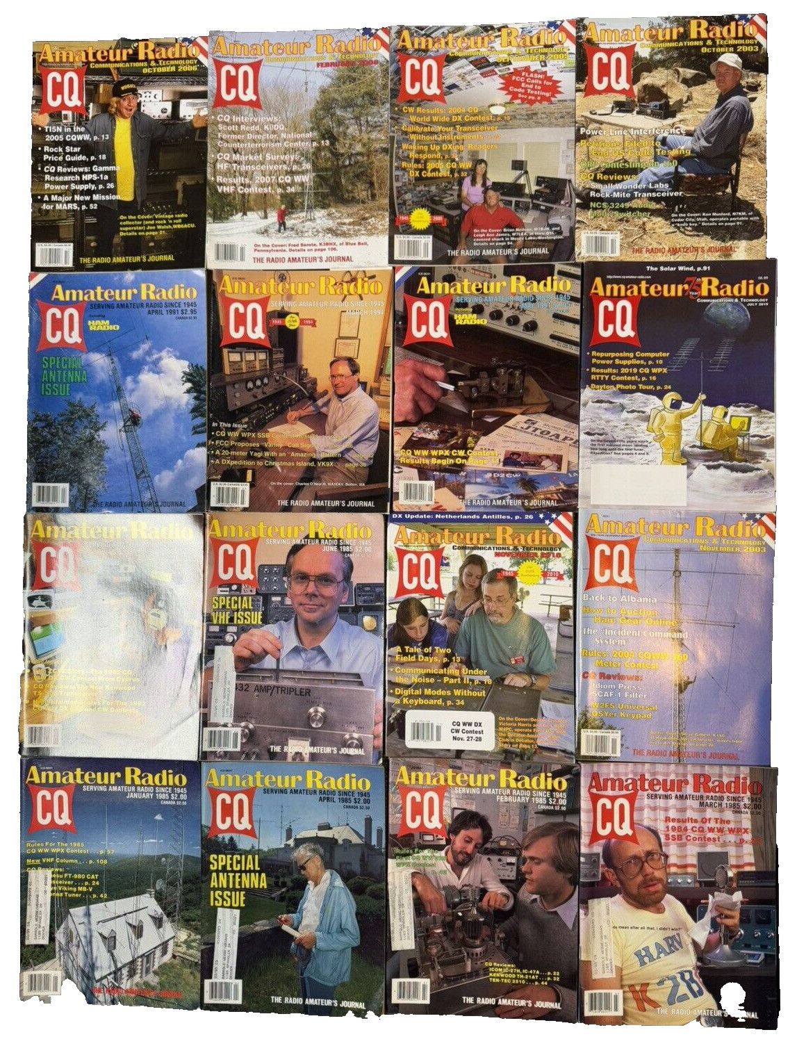 Lot of 25 CQ Amateur Radio Magazines & 1989 Antenna Buyer’s Guide 1980-2000