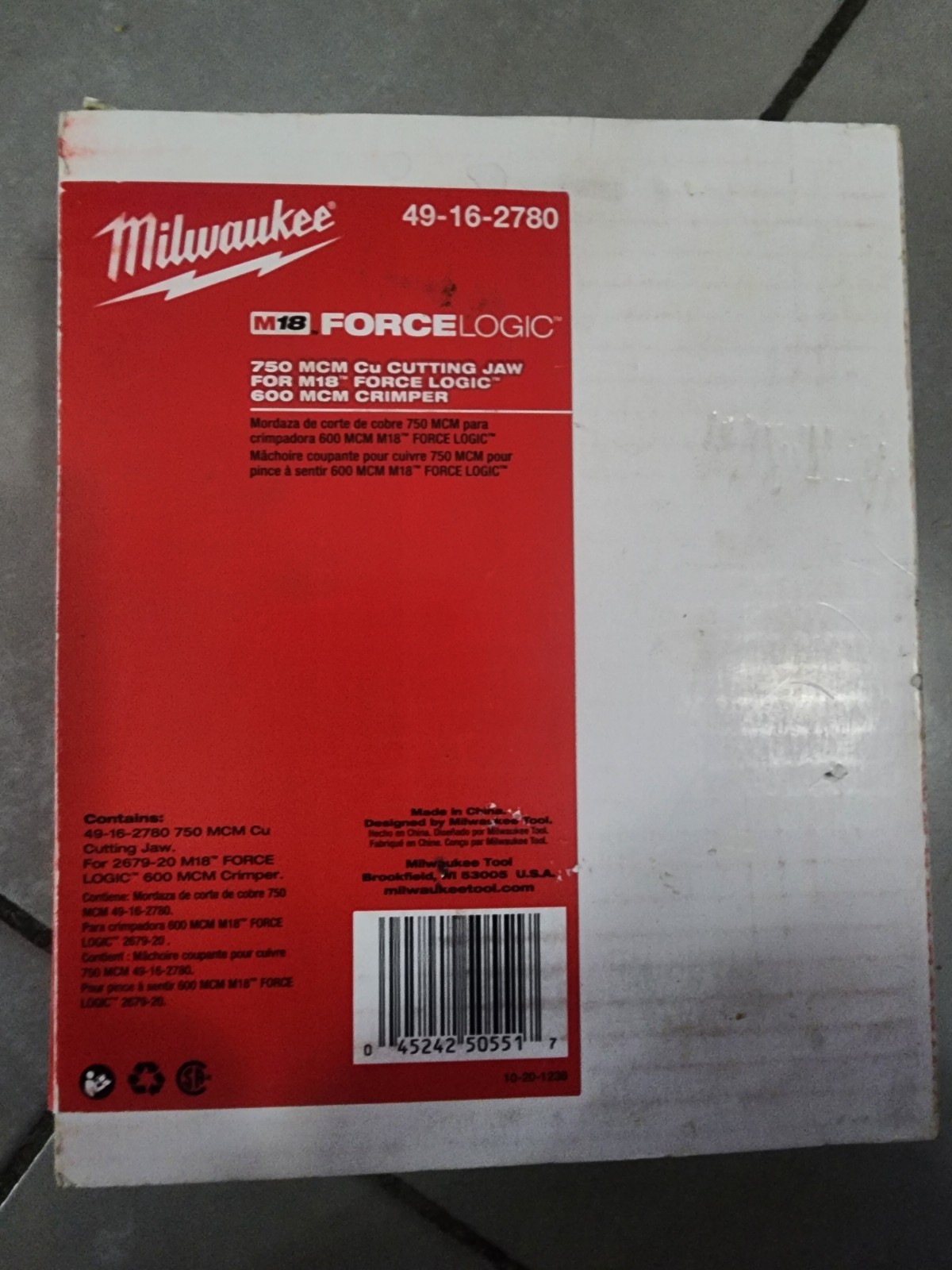 Milwaukee 49-16-2780 750 MCM Cu / 1000 MCM Al Cable Cutting Jaw / 4932464497