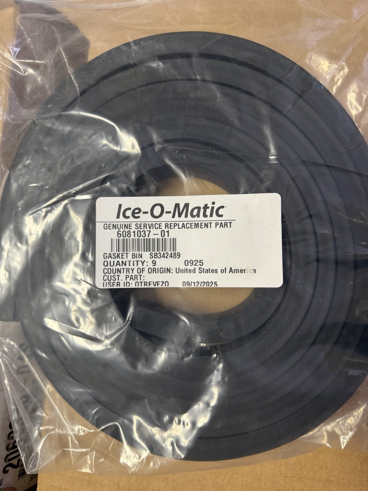 Ice O Matic 6081037-01 Bin Gasket 9FT