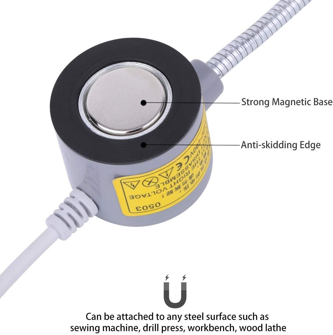 6 Watt Flexible LED Sewing Machine Light with Touch Control & Magnetic Mount
