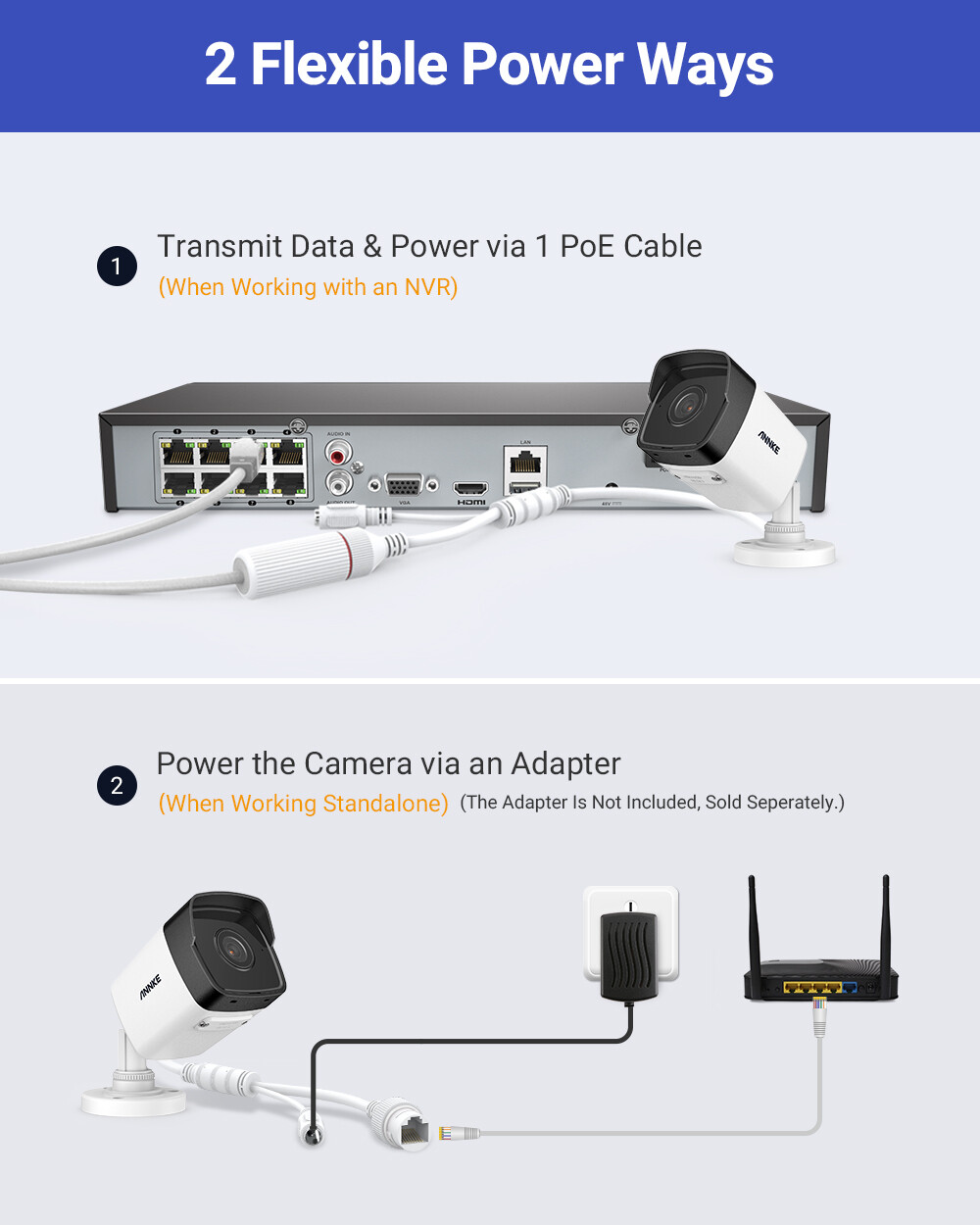 ANNKE HD 5MP PoE Security Camera C500 IP Network Outdoor 100ft EXIR Night Vision