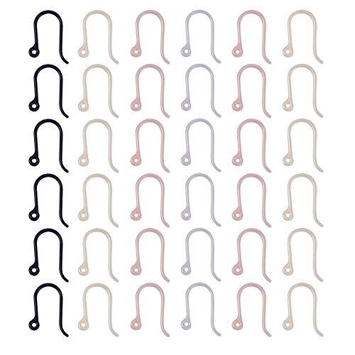 120pcs Earring Hooks, 4 Color Non-Allergenic Plastic Ear Wire Hooks Earring