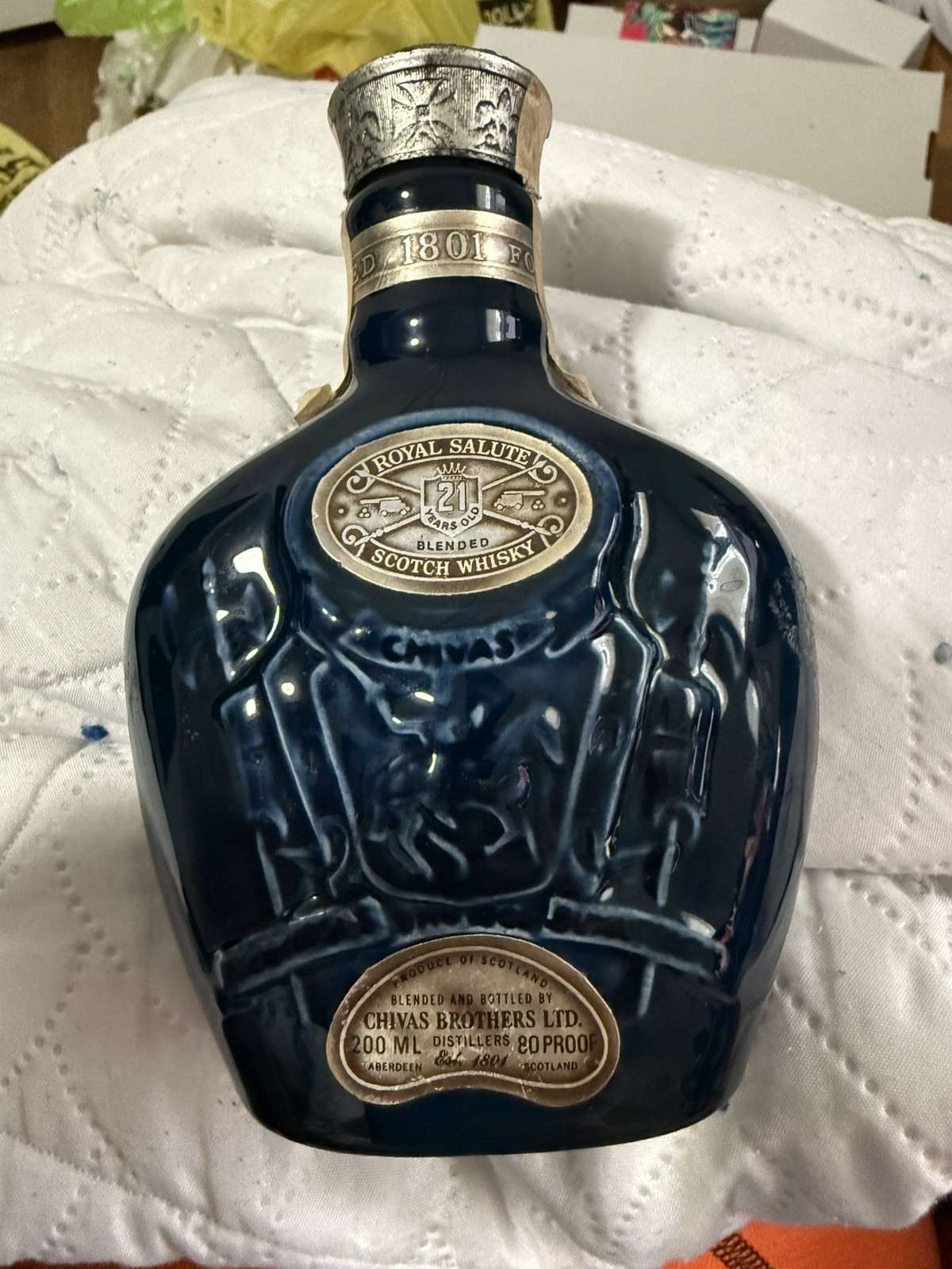 Royal Salute Scotch Whiskey 200 ML Empty Bottle Collectible