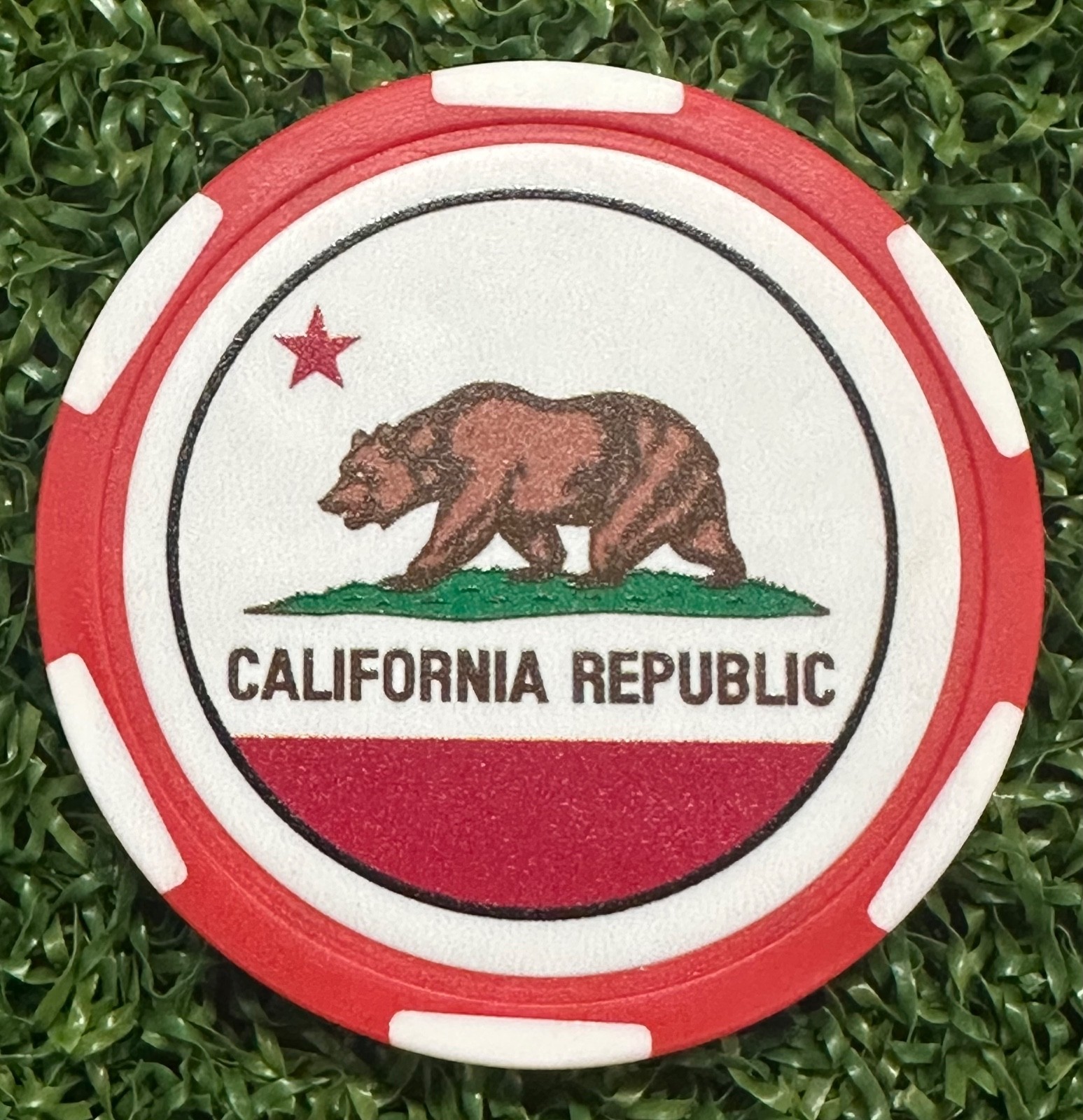 California State Flag - Poker Chip Golf Marker