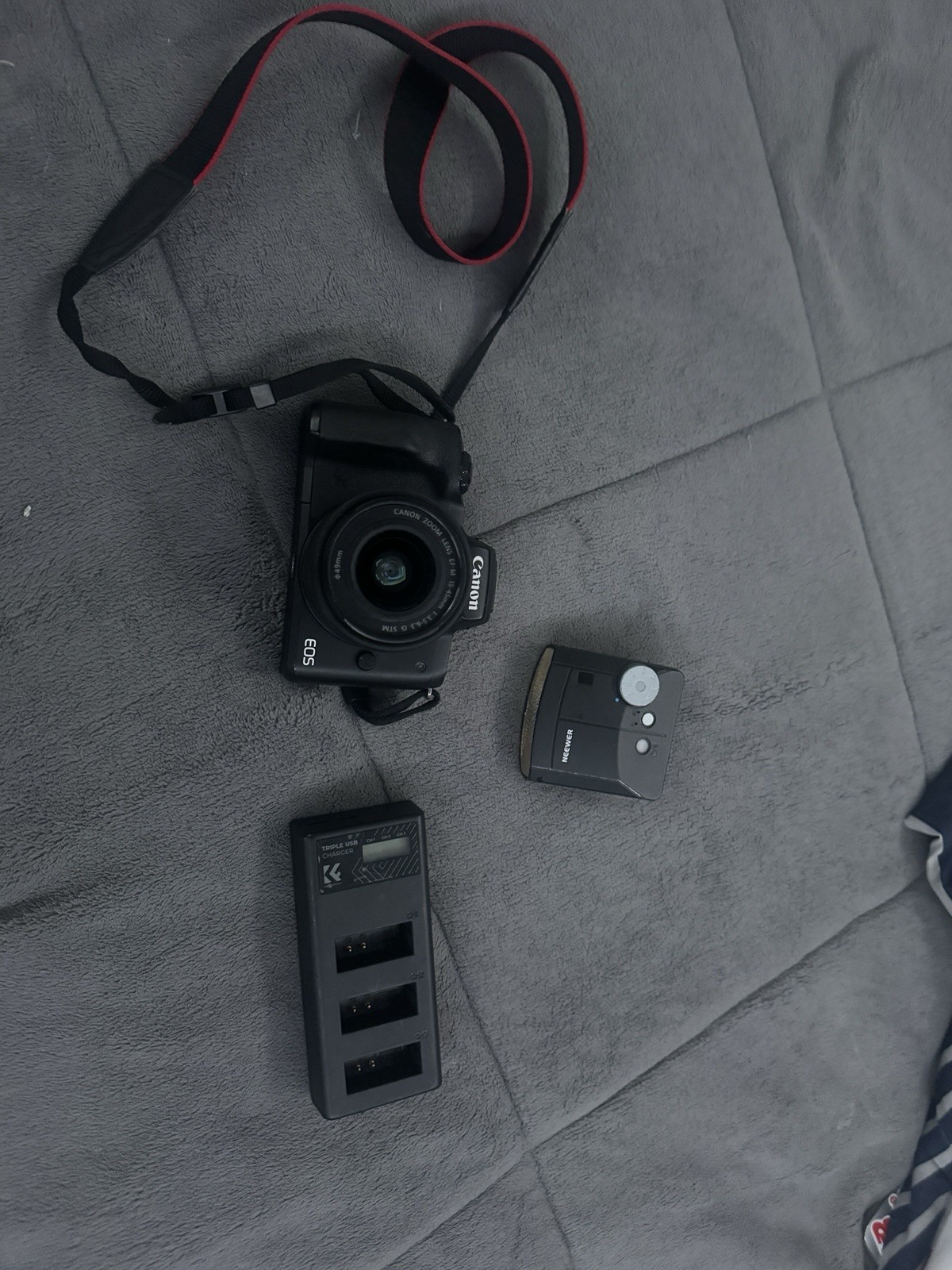 Canon EOS Camera Accessory Bundle with Lens, Charger, and Bag - Black