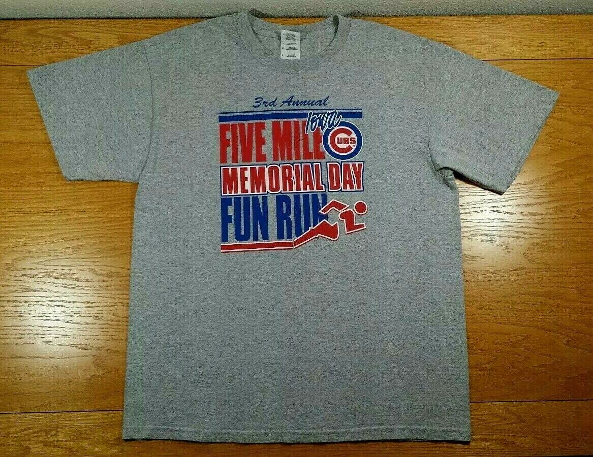 IOWA CUBS Chicago Cubs AAA Minor League Memorial Day Fun Run T-Shirt Men's Large
