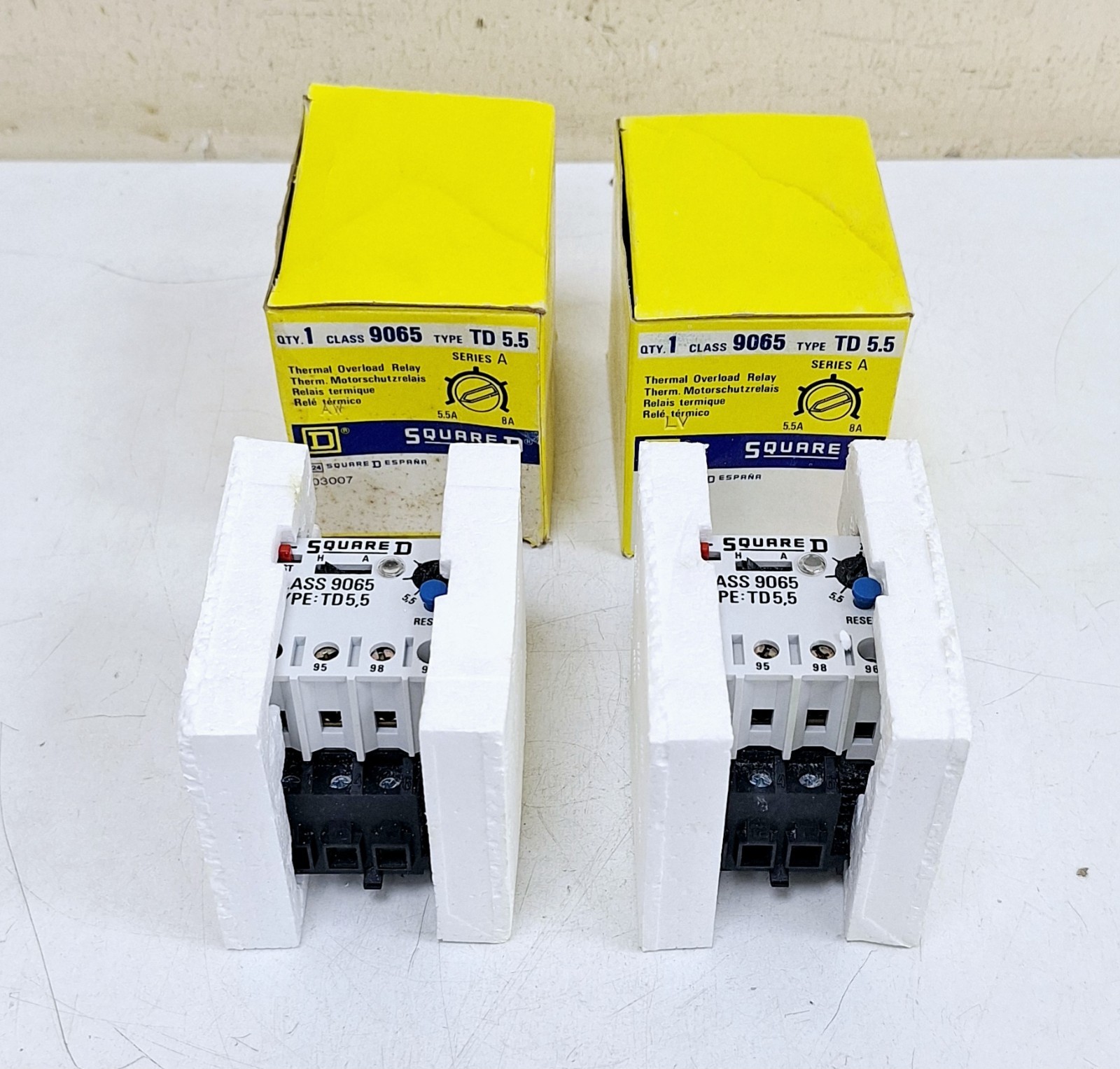 Square D TD5.5 / TD/TE / Class 9065 Thermal Overload Relay (Lot of 2 pcs)