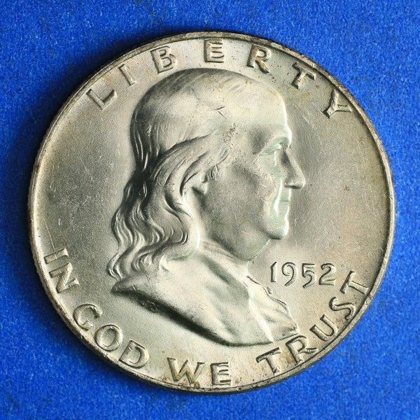 1952 D Silver Franklin Half Dollar BU FBL