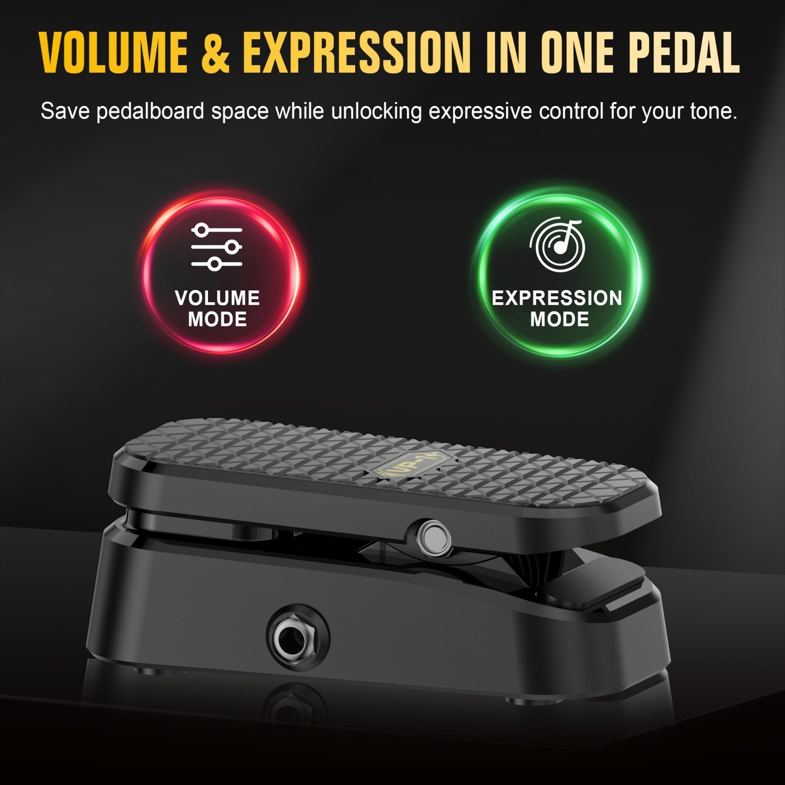 Dual-Function Volume & Expression Pedal for Electric Guitar - Silent, Non-Slip,
