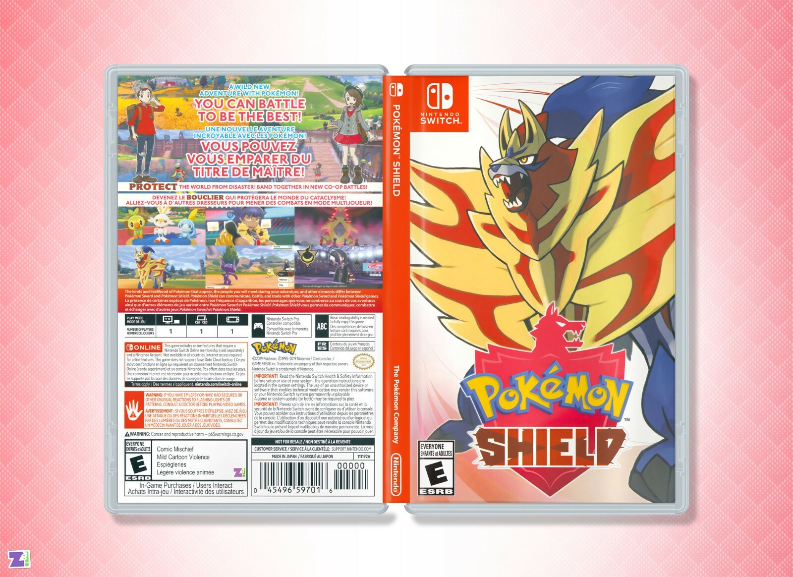 Pokémon Shield: Cover Art Replacement Insert & Case, Nintendo Switch