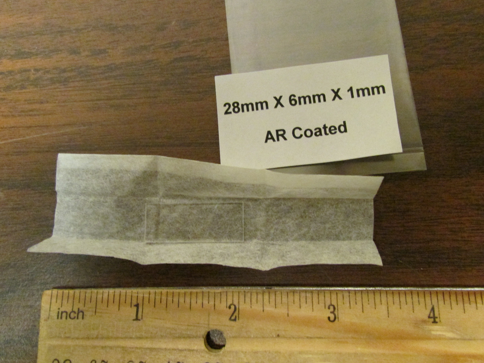 Optical Glass Element 28mm X 6mm X 1 mm AR Coated New
