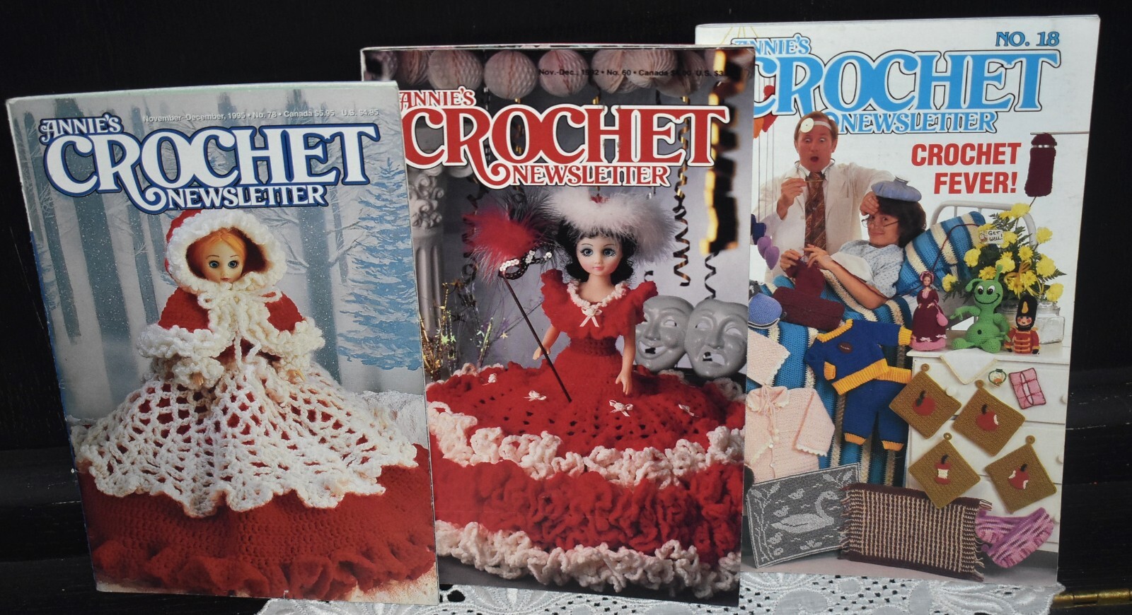 3 ANNIE'S CROCHET NEWSLETTER Magazine Booklet #s 18, 60 & 78