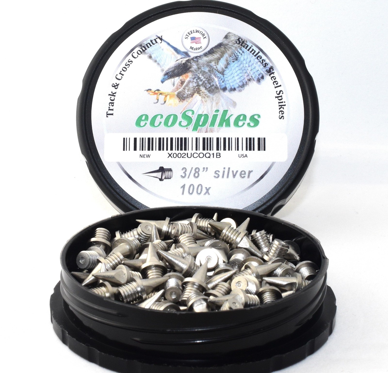Stainless Steel Track and Cross Country Spikes (3/8" Silver, 80x)