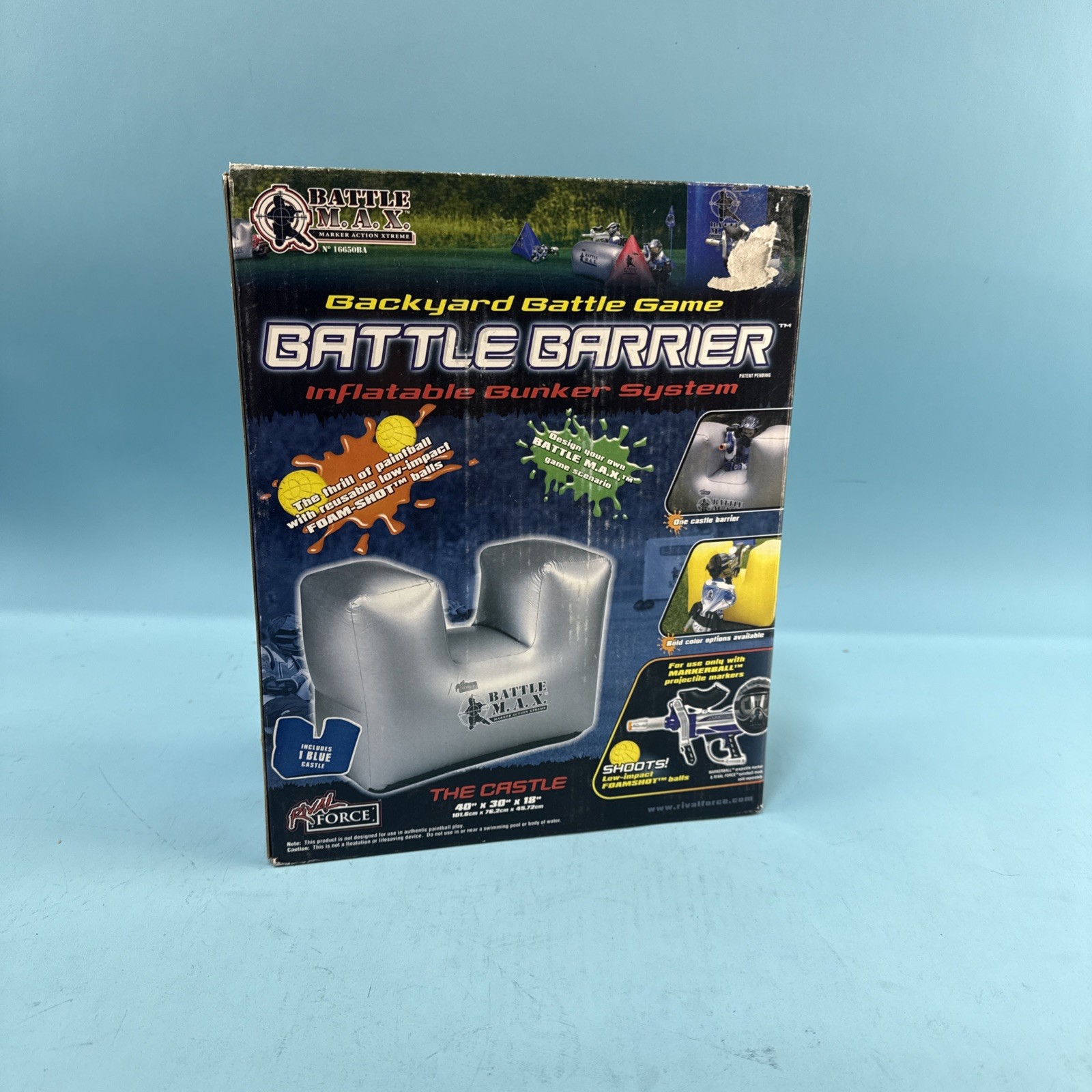 Battle M.A.X. Max Battle Barrier Inflatable Bunker Castle Blue 40" Paintball