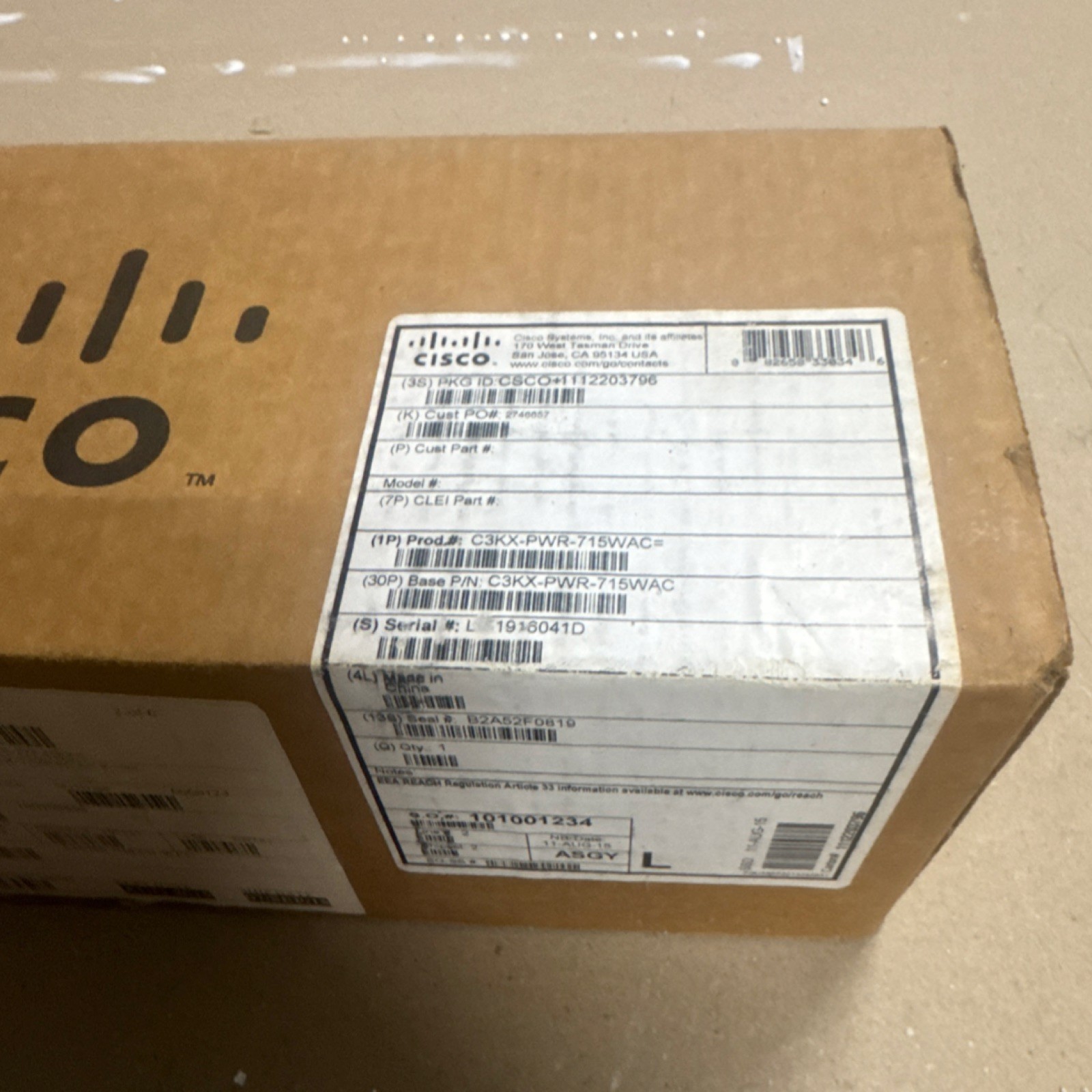 Cisco 715W Power Supply C3KX-PWR-715WAC C3KX-PWR-715WAC= for Cisco Switch