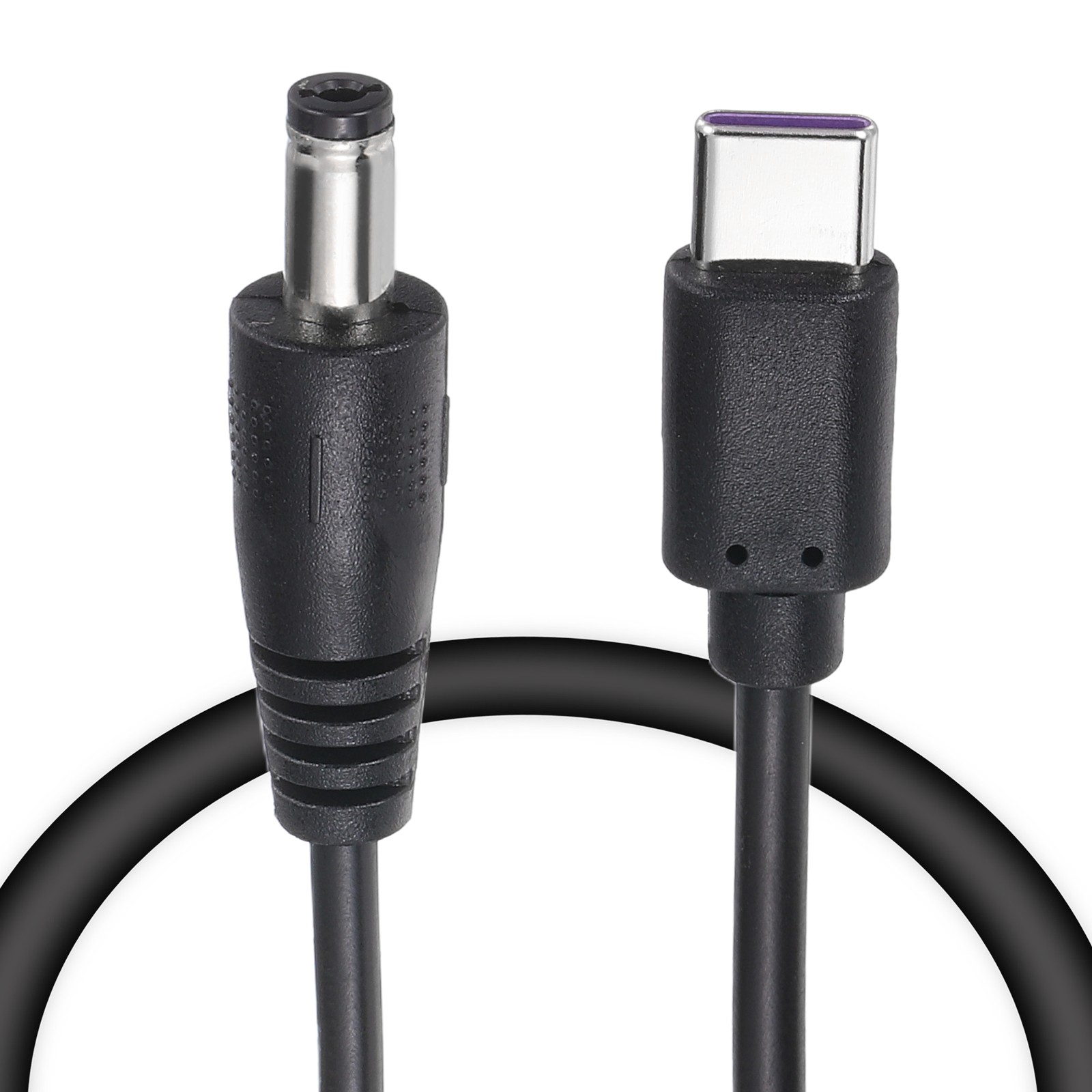 1.3FT USB C to DC PD Power Fast Charging Cable, 5.5x2.1mm 15W/5V(Black)