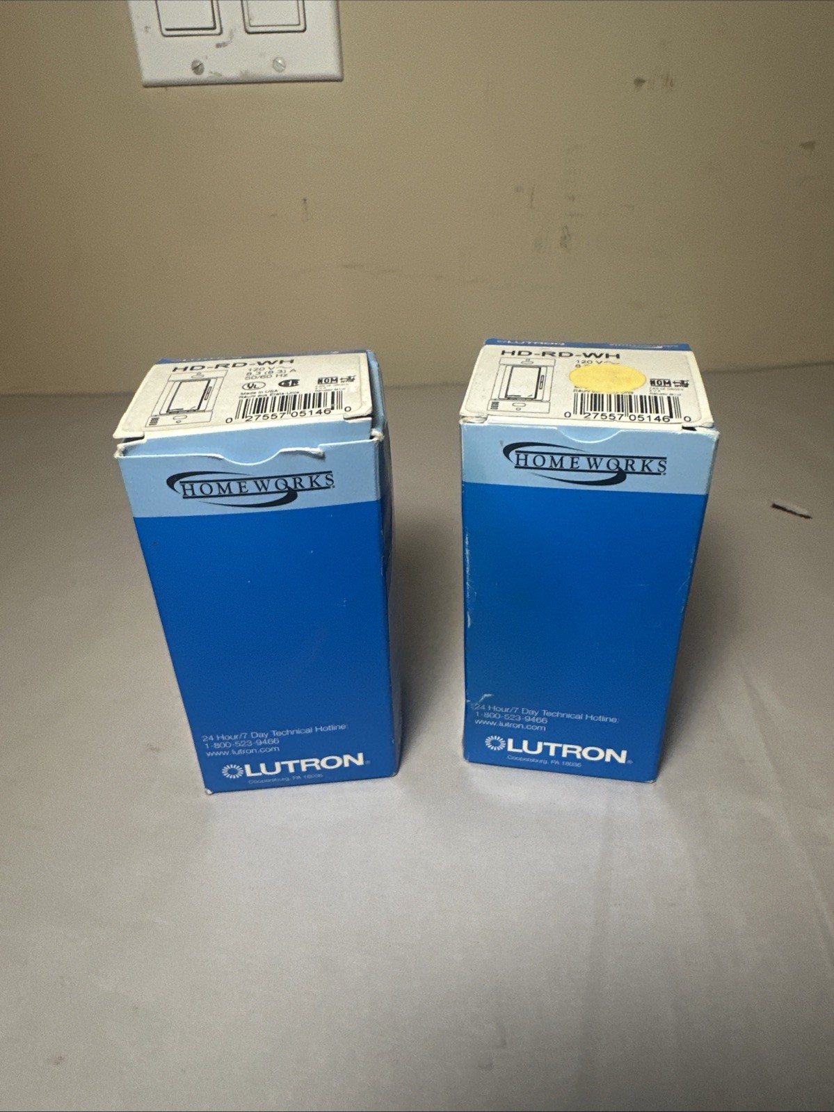 (2) Lutron HD-RD-WH White Dimmers NEW