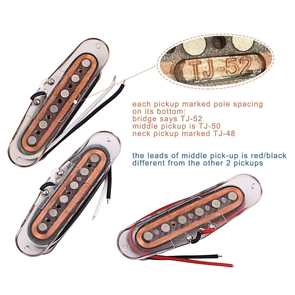 Genuine Alnico 5 Single Coil Pickups SSS Guitar Neck Middle Bridge Sets for ST