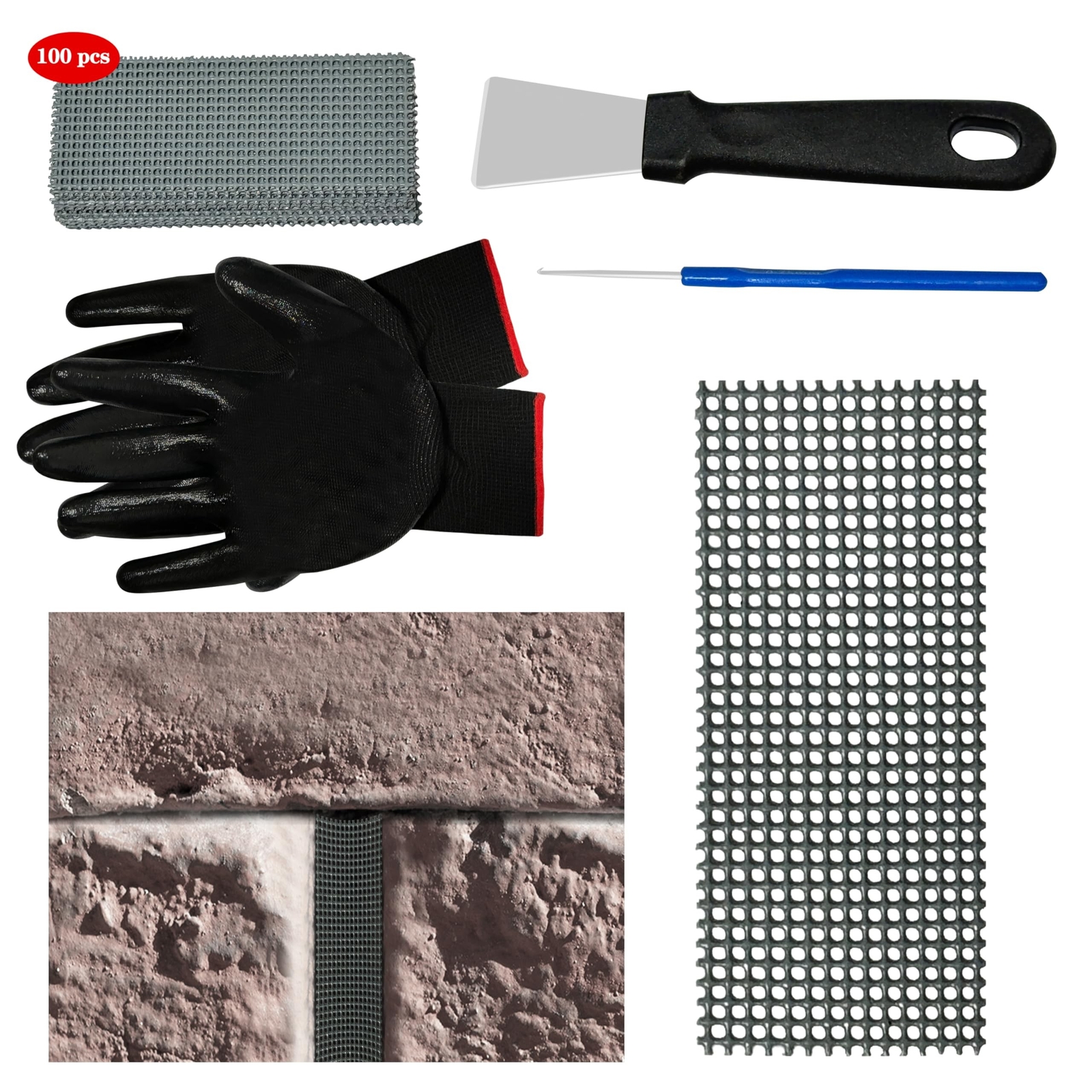 100pcs Weep Hole Covers for Brick Walls, Weep Hole Inserts for Isolating Rept...