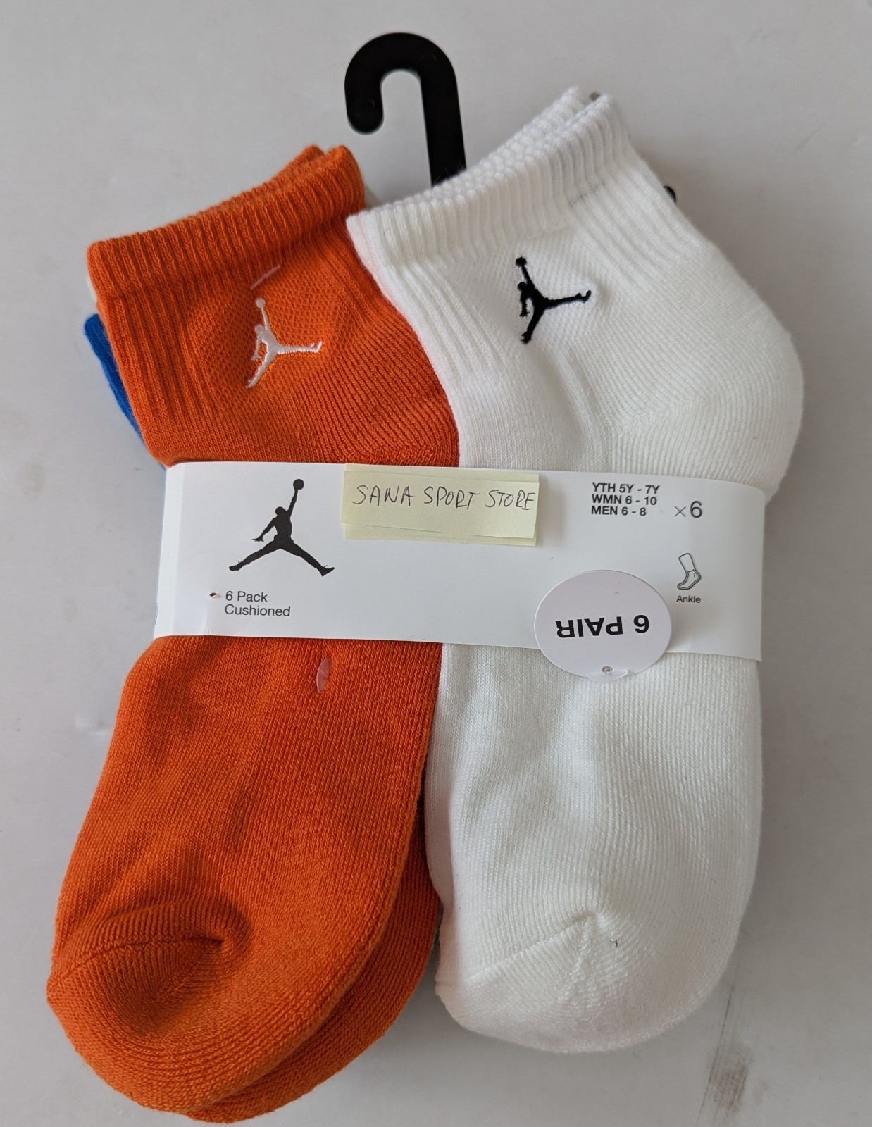 Nike Jordan Cushioned Ankle 6 pack BJ0593 BB7  men's socks  sz 6-8  Brand New