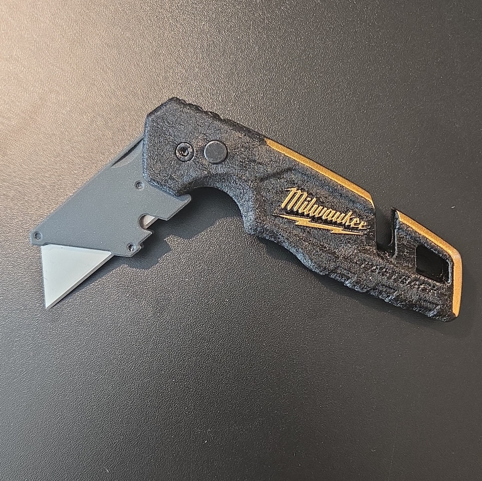 Custom Milwaukee FASTBACK 48-22-1501 Folding Utility Knife Black/Gold