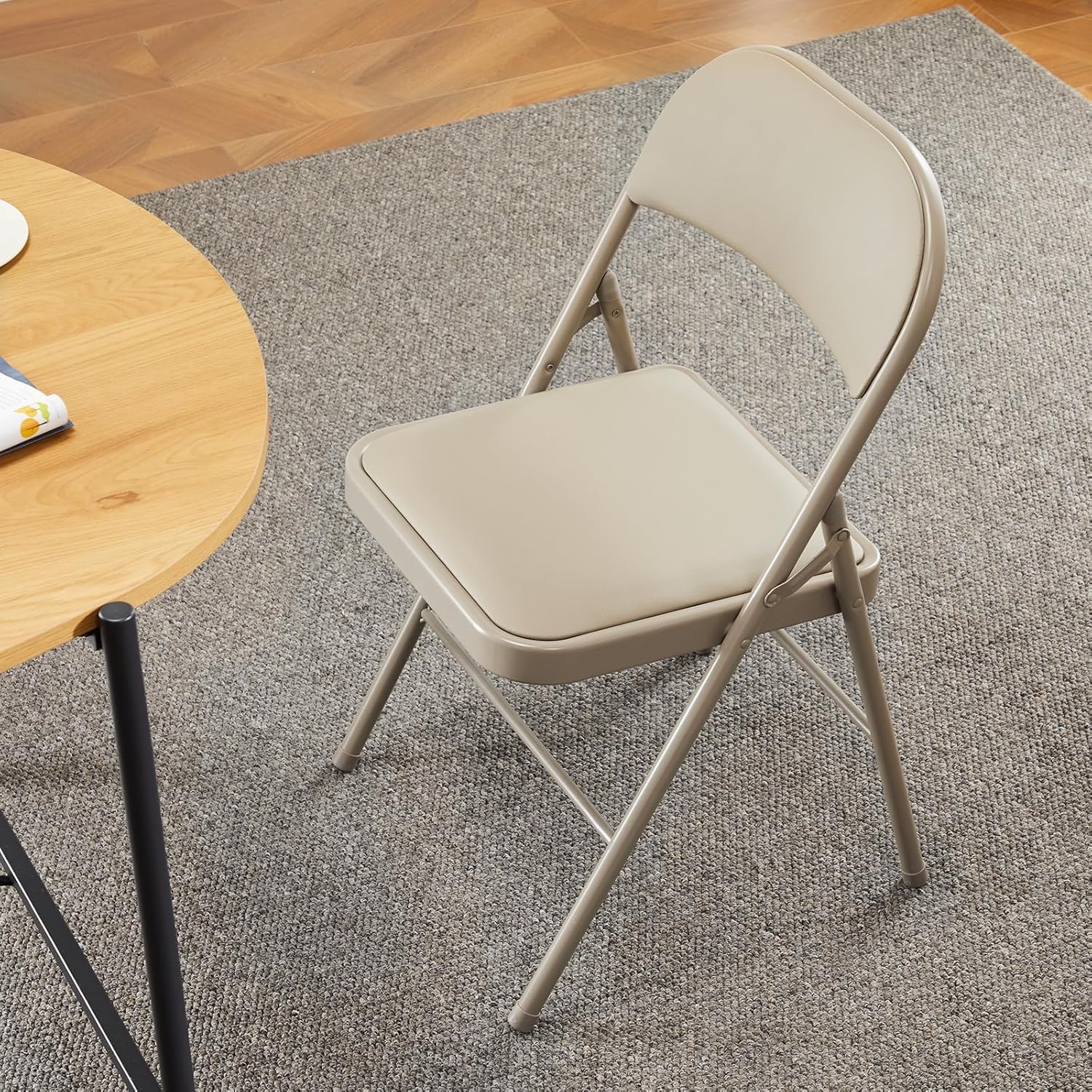 2 Pack Leather Padded Folding Chair Indoor Outdoor Portable Stackable Commercial