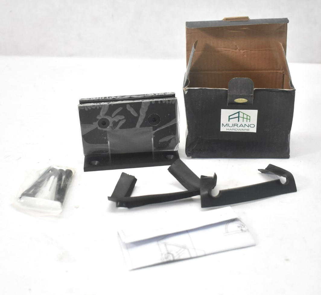 Murano Hardware GH101-BTMBLK Square Full Plate Hinge Matte Black Finish