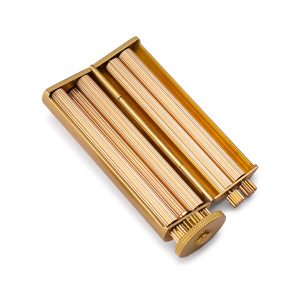 Cylindrical Solid Brass Vintage Manual Cigarette Rolling Machine Fit 70-75MM
