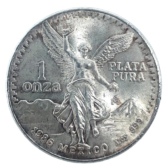 1986 México 1 oz Silver Libertad Una Onza Plata Pura .999 Fine