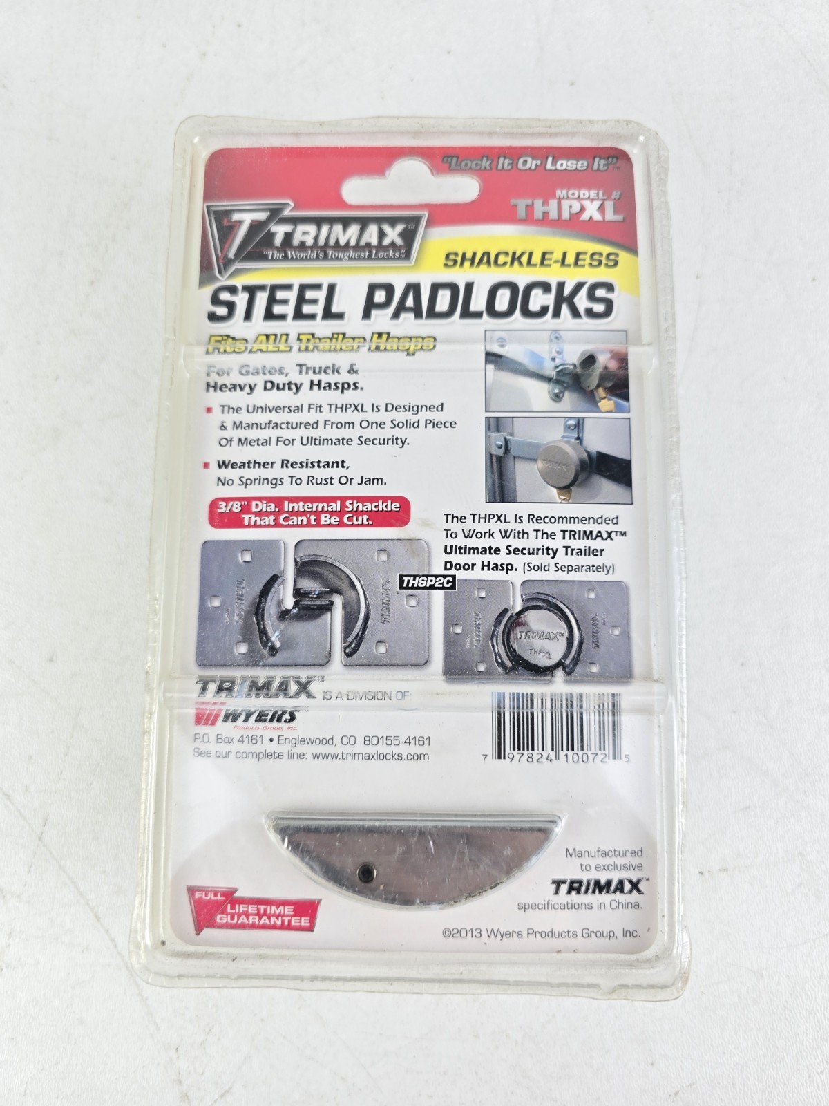 Trimax Maximum Security Hidden Shackle Lock Padlock Part Number: THPXL