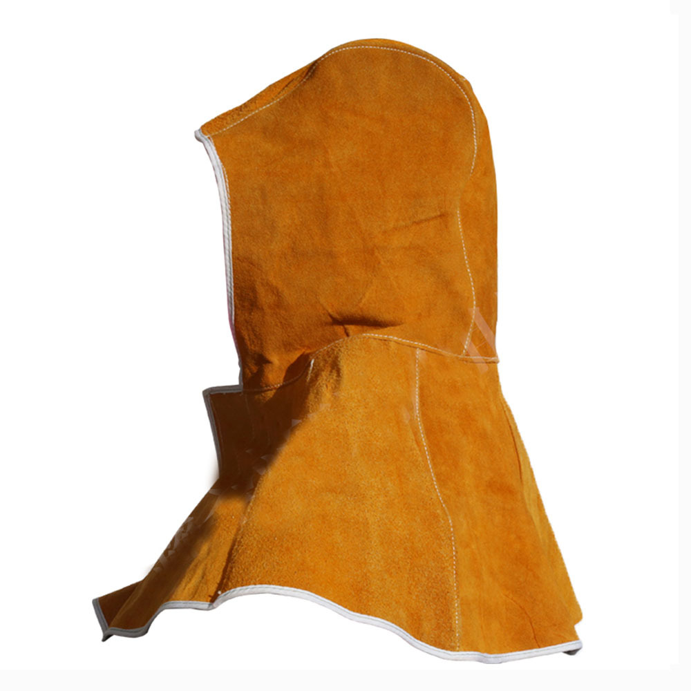 Heat insulation Protection Safety Welding Leather Work Hooded Shawl Hat Caps