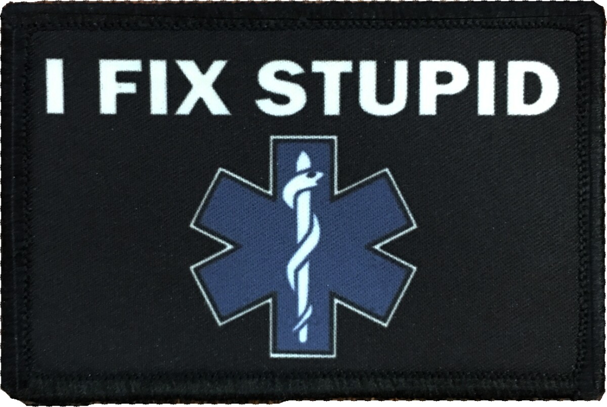 1x4 Tactical Band Aid Morale Patch Medic EMT Funny Military Army Badge Flag USA