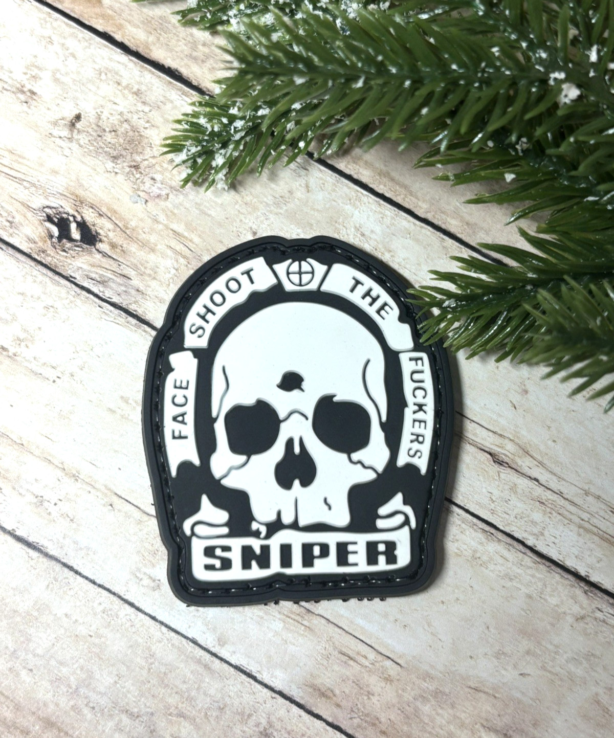 Sniper PVC Patch - Tactical Morale Sniper Rifle Patch - One Shot Skull Patch