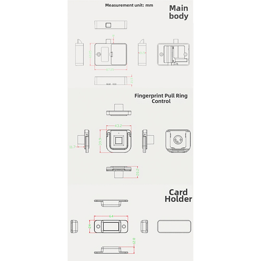 Fingerprint Lock Biometric Security For Office Scratch-resistant Alloy