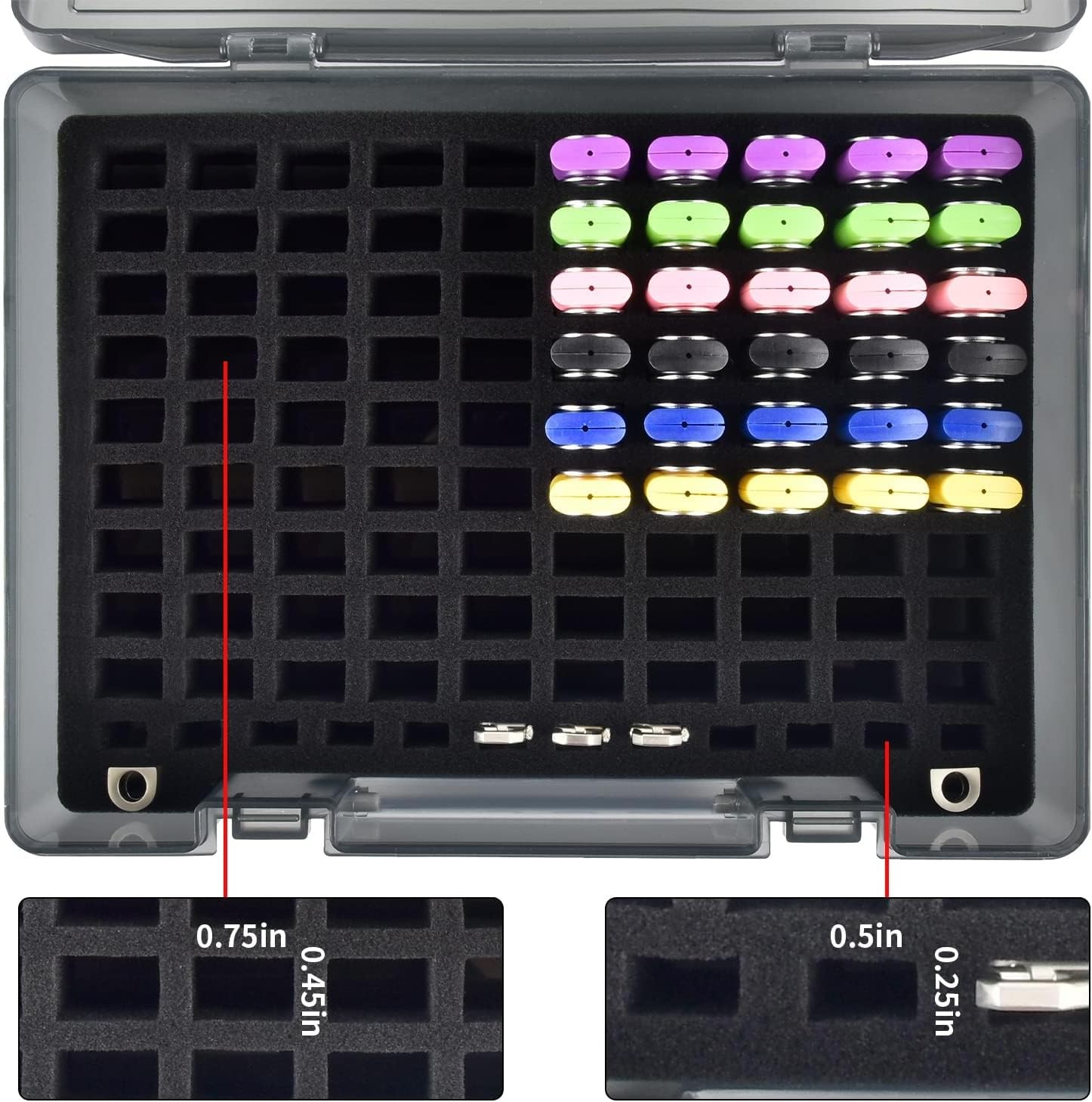 Flash Drive Case USB Memory Stick SD Card Storage Organizer- Holds Grey